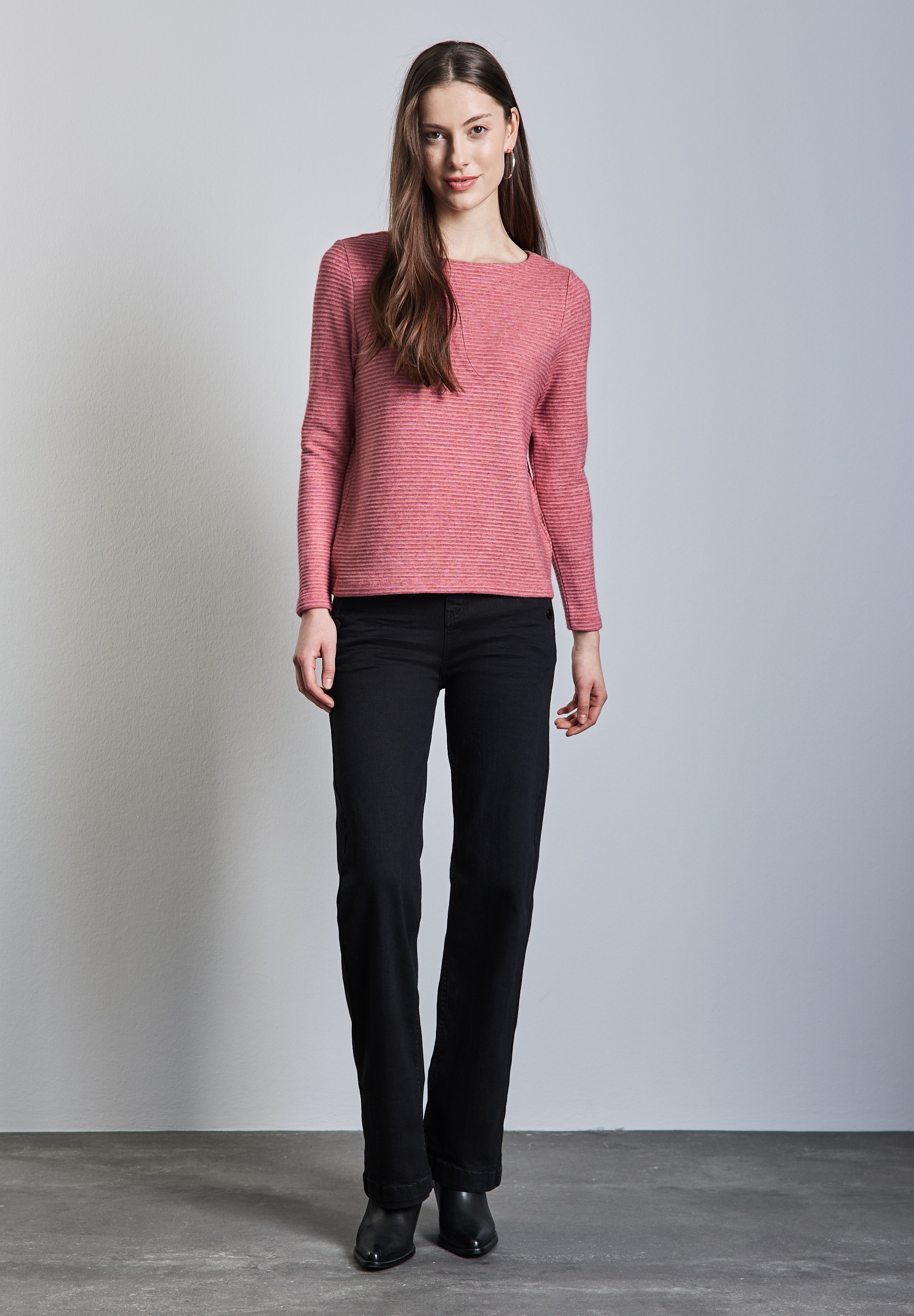 STREET ONE Langarmshirt, mit U-Boot-Ausschnitt