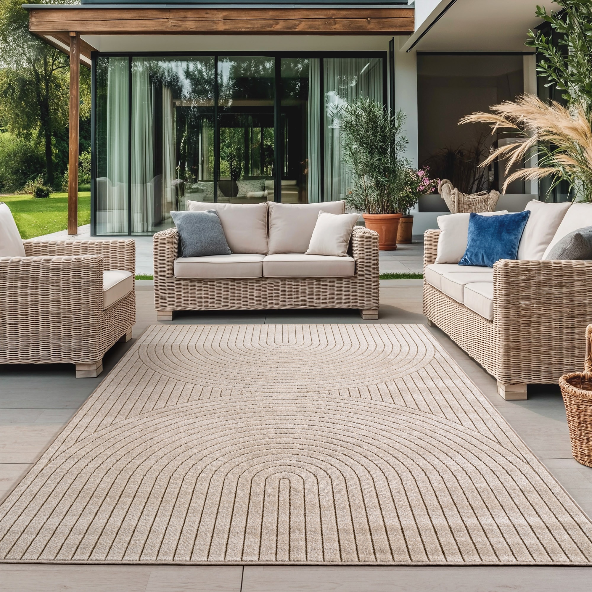 Ayyildiz Teppiche 1100000002199 "NOVA 1201, auch als Läufer und Rund" rechteckig 8 mm Höhe Material aus schmutzabweisendem Polypropylen, In-/Outdoor geeignet