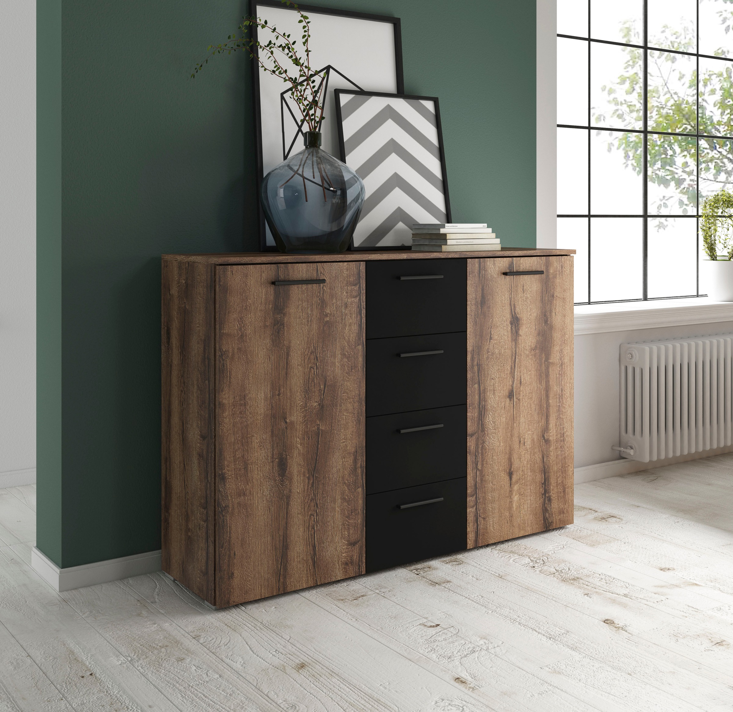 Home affaire Kombikommode "Beta Breite 132 cm, zeitlose Schubladenkommode, günstig online kaufen
