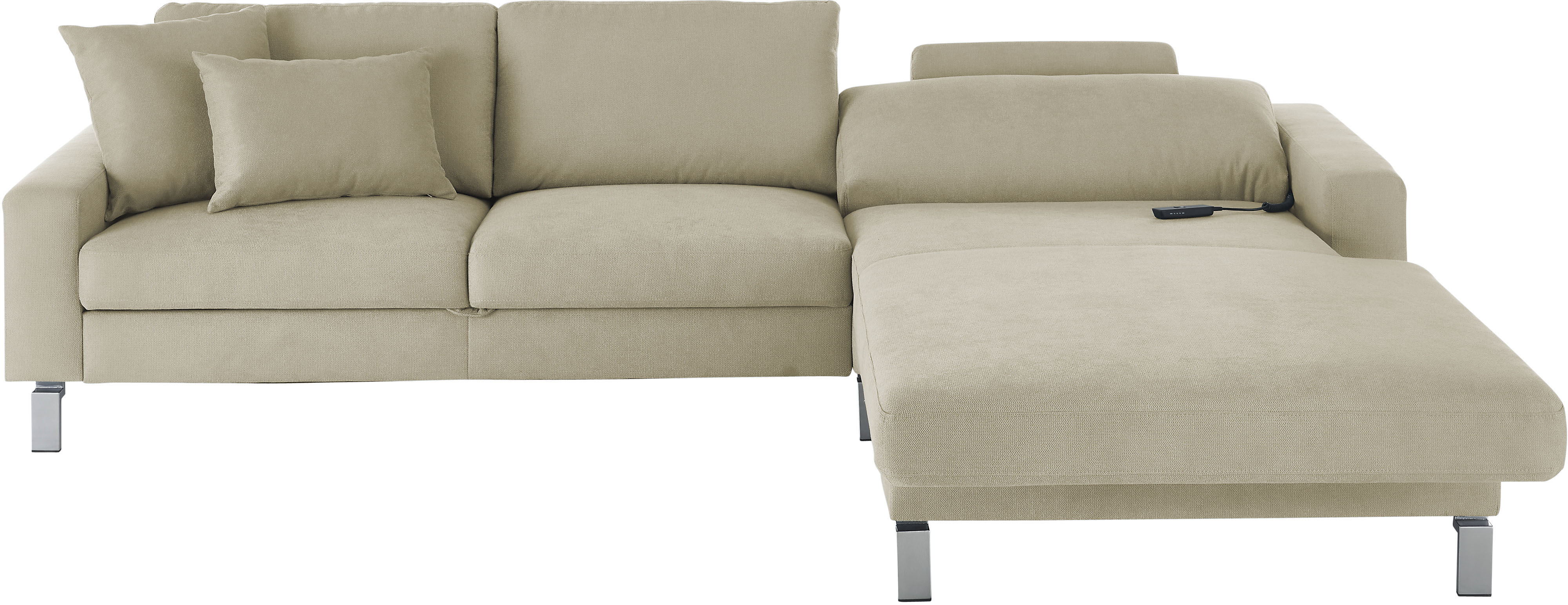 Thumbnail - 3C Candy Ecksofa "Lecce, wahlweise PUR-Schaumstoff oder Tonnentaschenfederkern", Bett im 2,5-Sitzer, teilmotorische Schl...