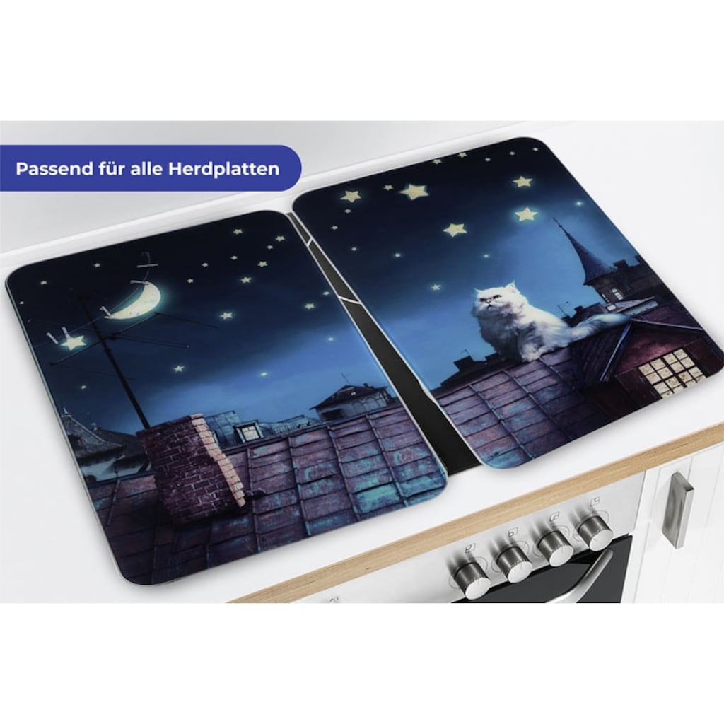 Maximex Herd-Abdeckplatte »Moon Cat«, (Set, 2 tlg.)