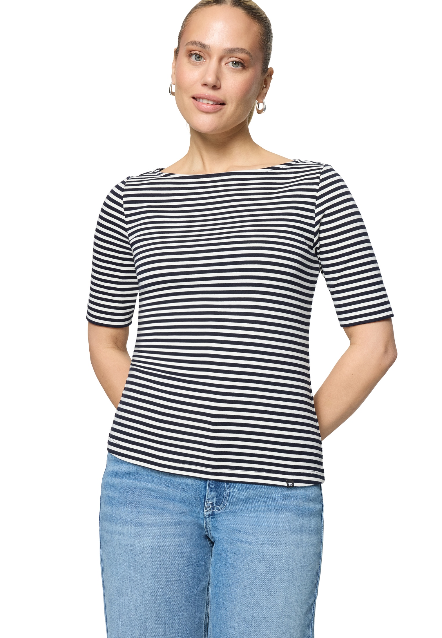 Zero Kurzarmshirt "Damen Shirt mit U-Boot-Ausschnitt" 1 Material günstig online kaufen
