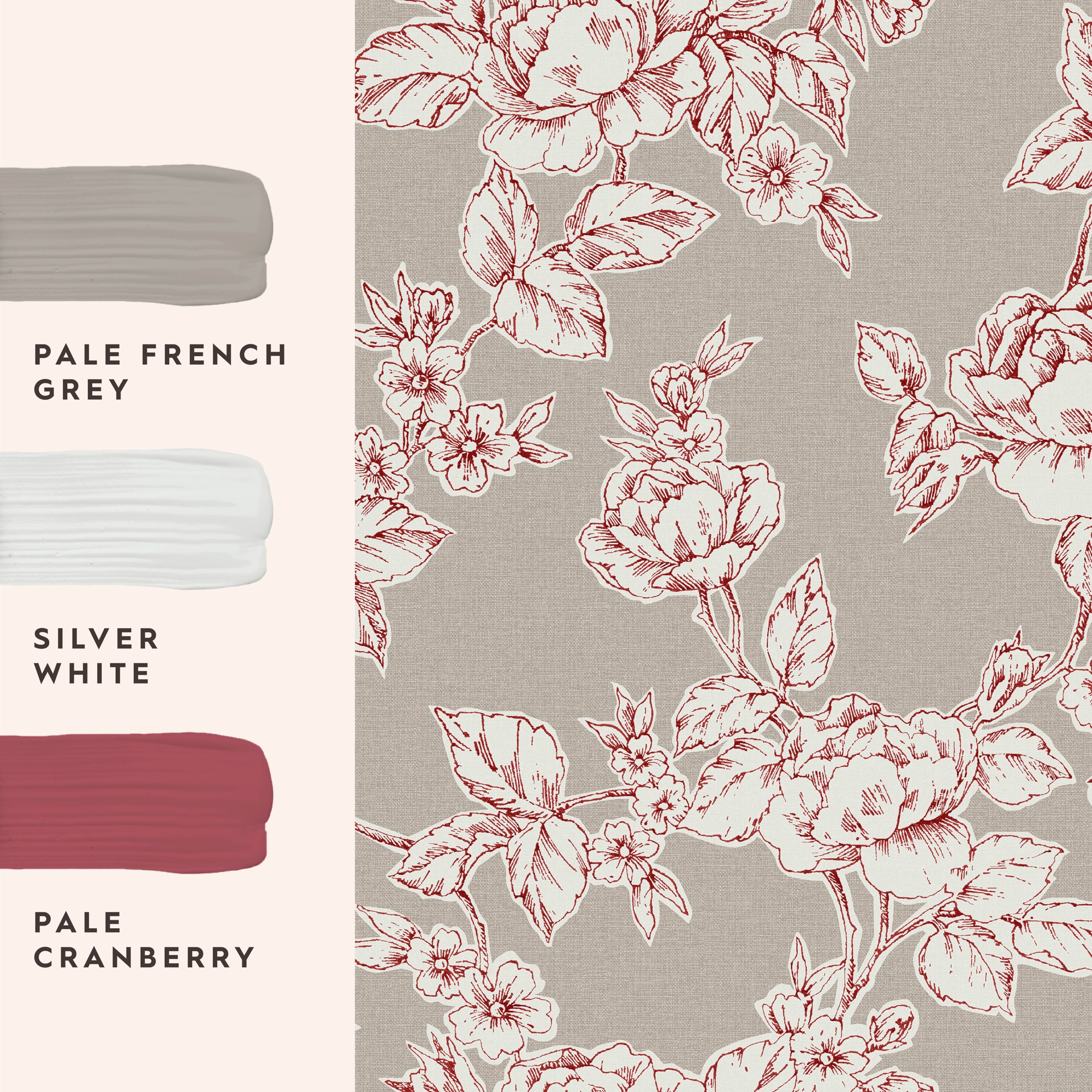 LAURA ASHLEY Vliestapete »Pollington Roses Dove«, geblümt, 10mx52cm (ca. 5m2)