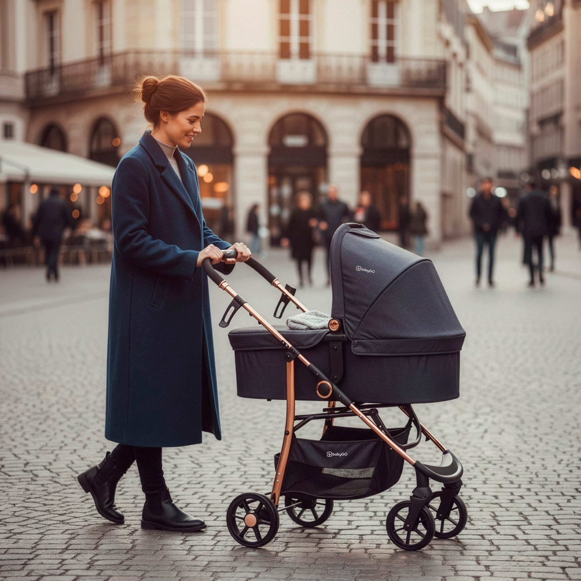 BabyGo Kombi-Kinderwagen »Style - 3in1« inkl. Babyschale mit Adaptern u. Wickeltasche