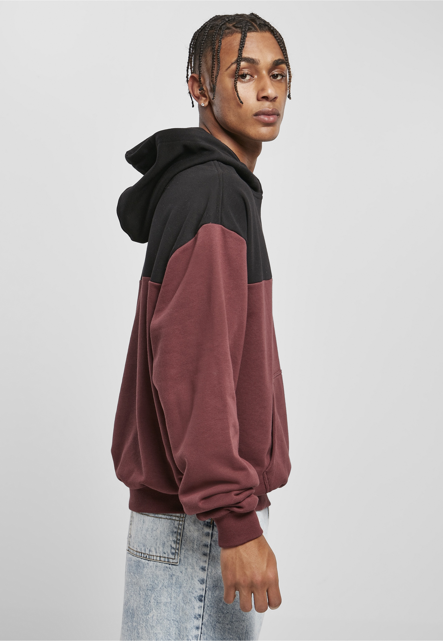 URBAN CLASSICS Rundhalspullover »Urban Classics Herren Upper Block Hoody« 1 Stk.
