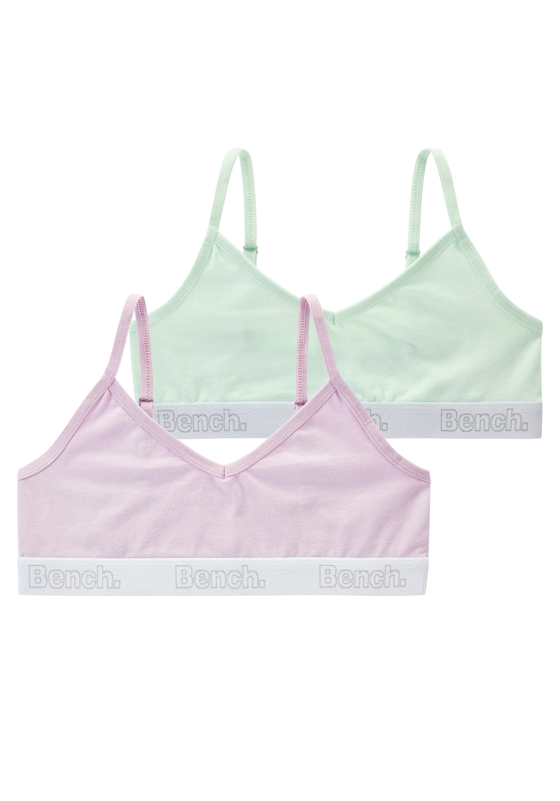 BENCH. Mädchen Bustier, Gr. 134flieder, mint, Jersey, Obermaterial: 92% Baumwolle, 8% Elasthan, unifarben, BHs, mit weichem Logo-Bündchen