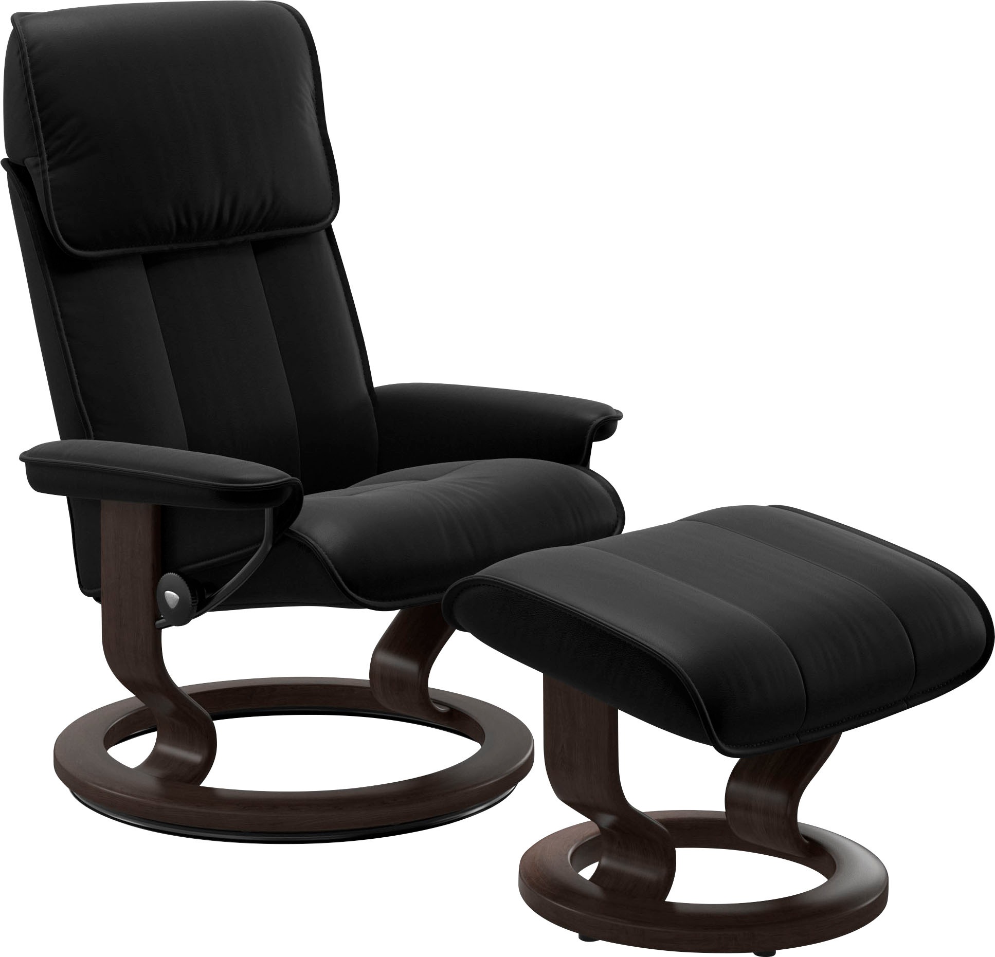 Stressless Relaxsessel "Admiral" Set, Relaxsessel inkl. Hocker, mit Classic Base, Größe M & L, Gestell Wenge
