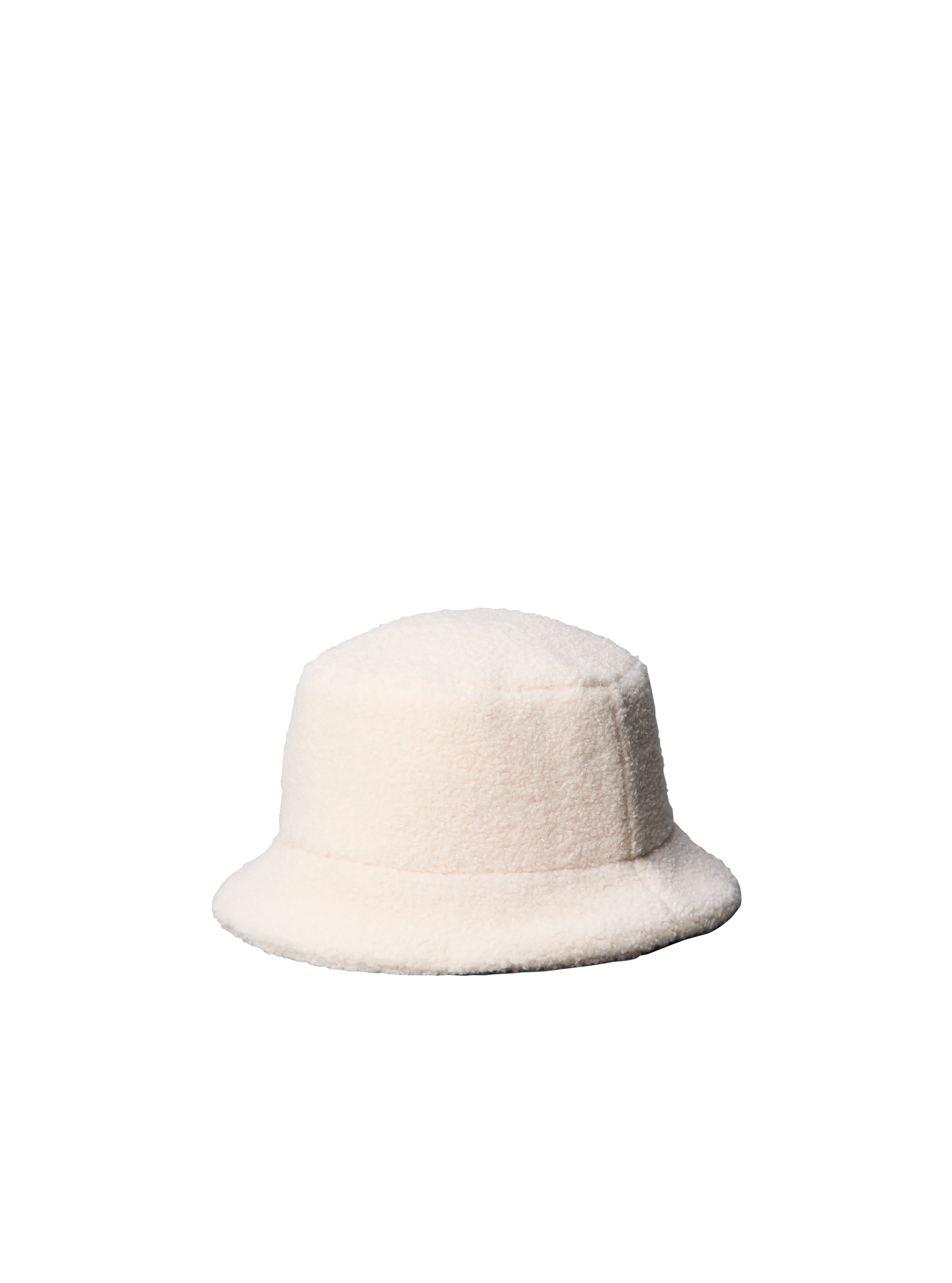 Calvin Klein Hut All-Over Sherpa W/ Patch Bucket LV04F5097G Creme