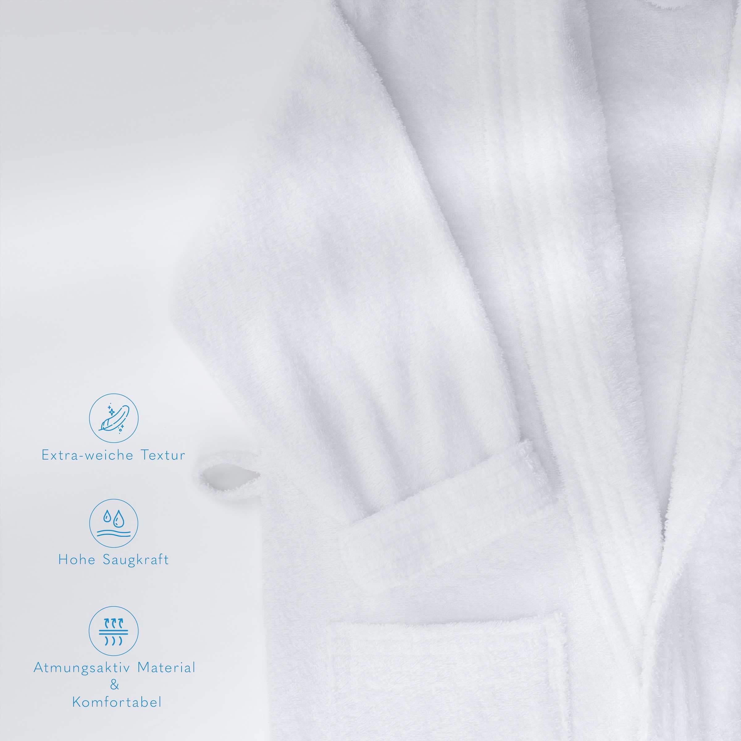 HAMMETEX Damenbademantel »Ren, 100% Baumwolle« 380 g/m² Frottee Bademantel mit Taschen – Saugfähig & Weich