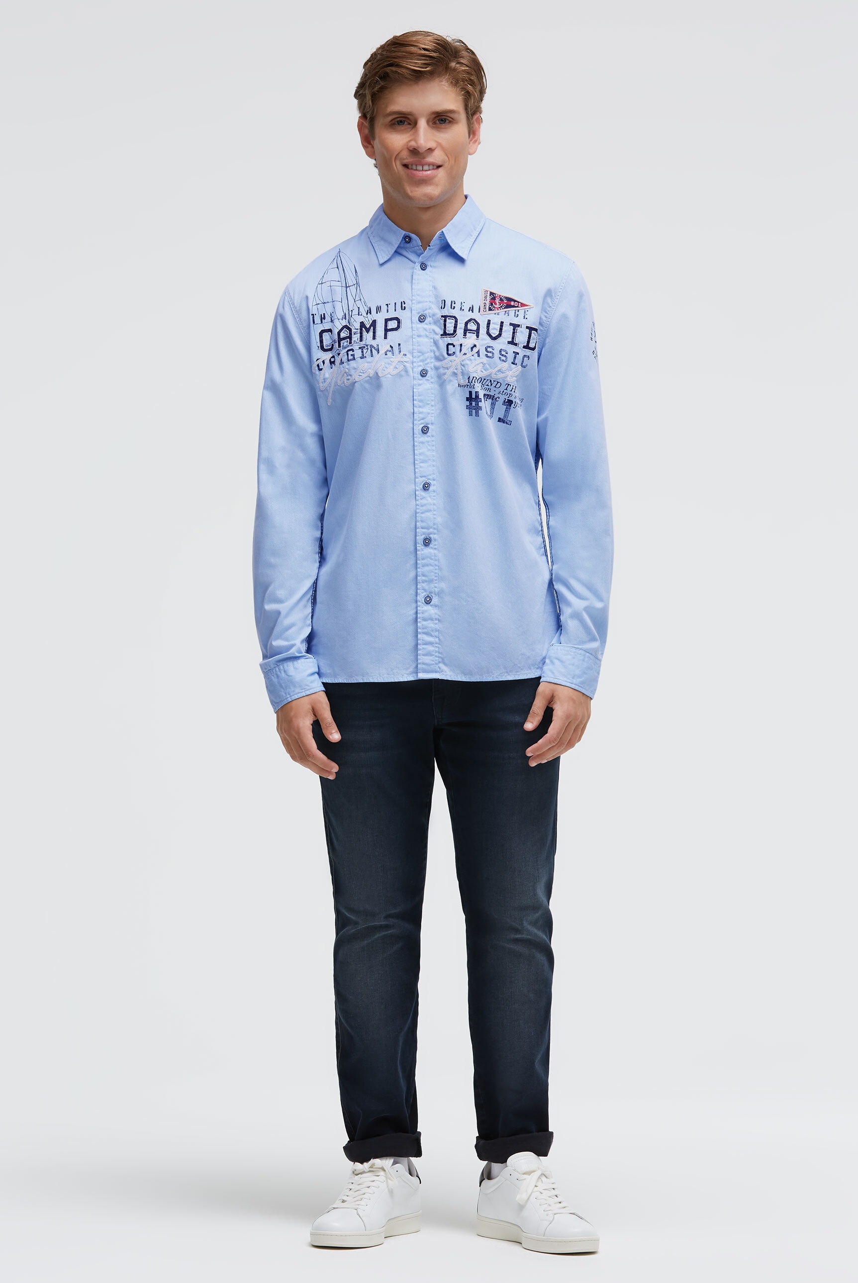 Thumbnail - CAMP DAVID Langarmhemd mit Kentkragen