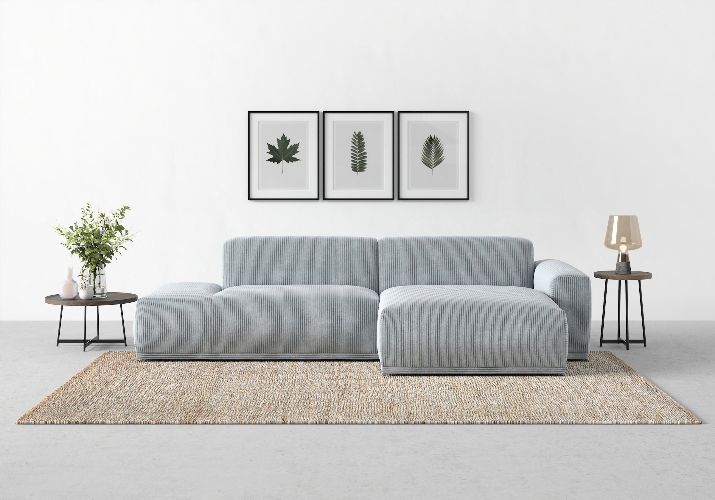 TRENDMANUFAKTUR Ecksofa "Braga, mit hochwertigem Kaltschaum, L-Form, Japandi-Design" modernes Sofa, Couch mit hohem Sitzkomfort, 275/72/160 cm (B/H/T)