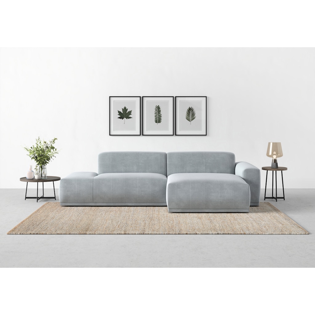 TRENDMANUFAKTUR Ecksofa Braga, aus 2 Teilen, moderner Cord-Stoff