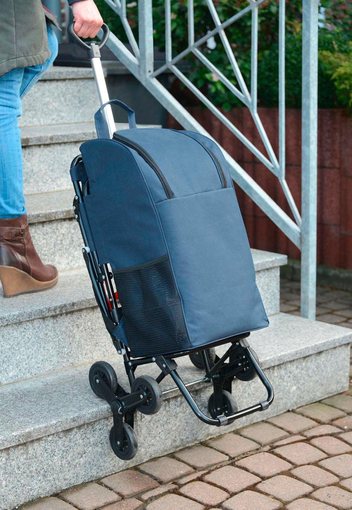 Thumbnail - WENKO Einkaufstrolley mit Sitz und Dreirad-System fürs Treppensteigen