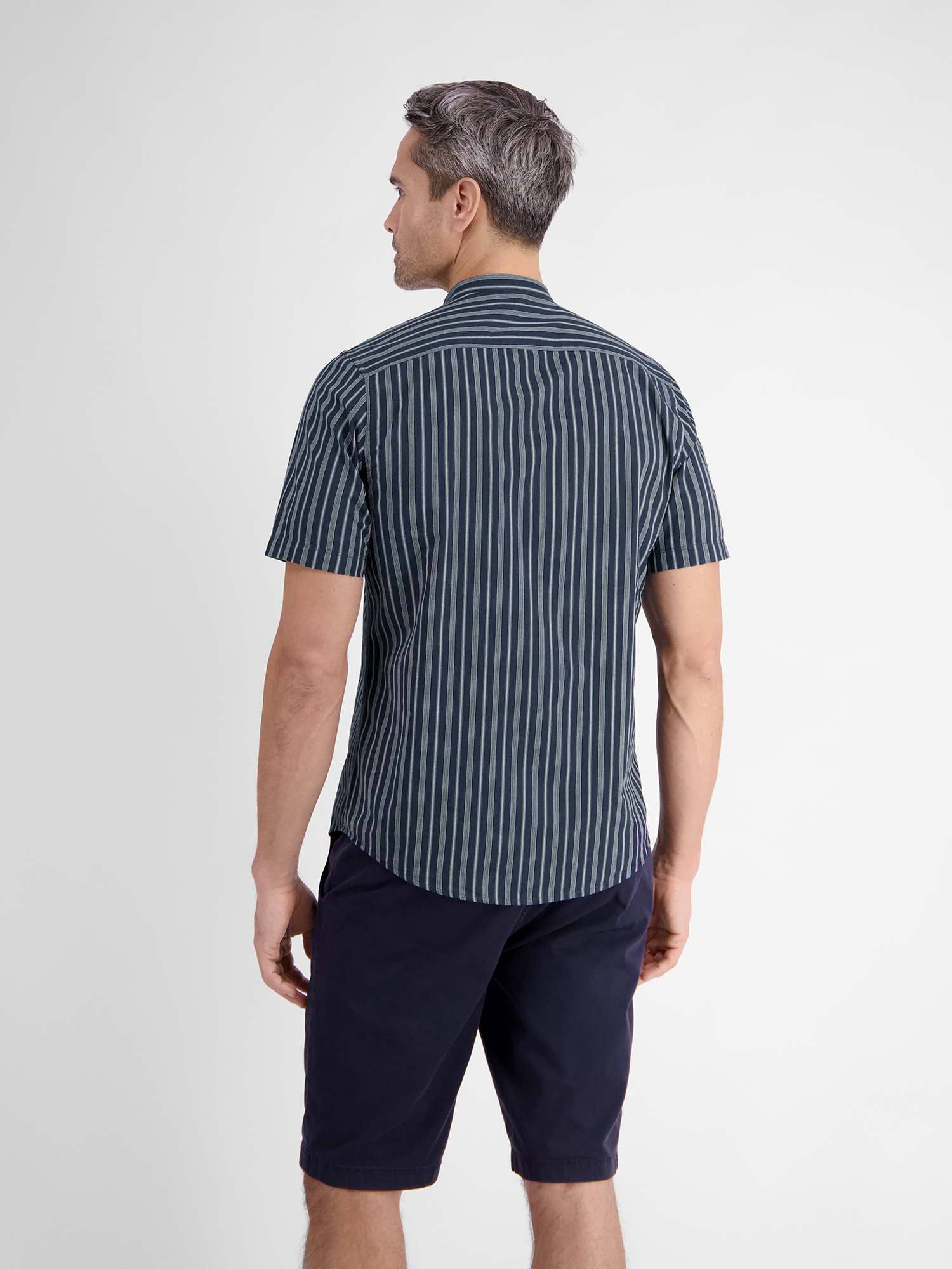 LERROS Kurzarmhemd "Gestreiftes Hemd mit Stehkragen" günstig online kaufen