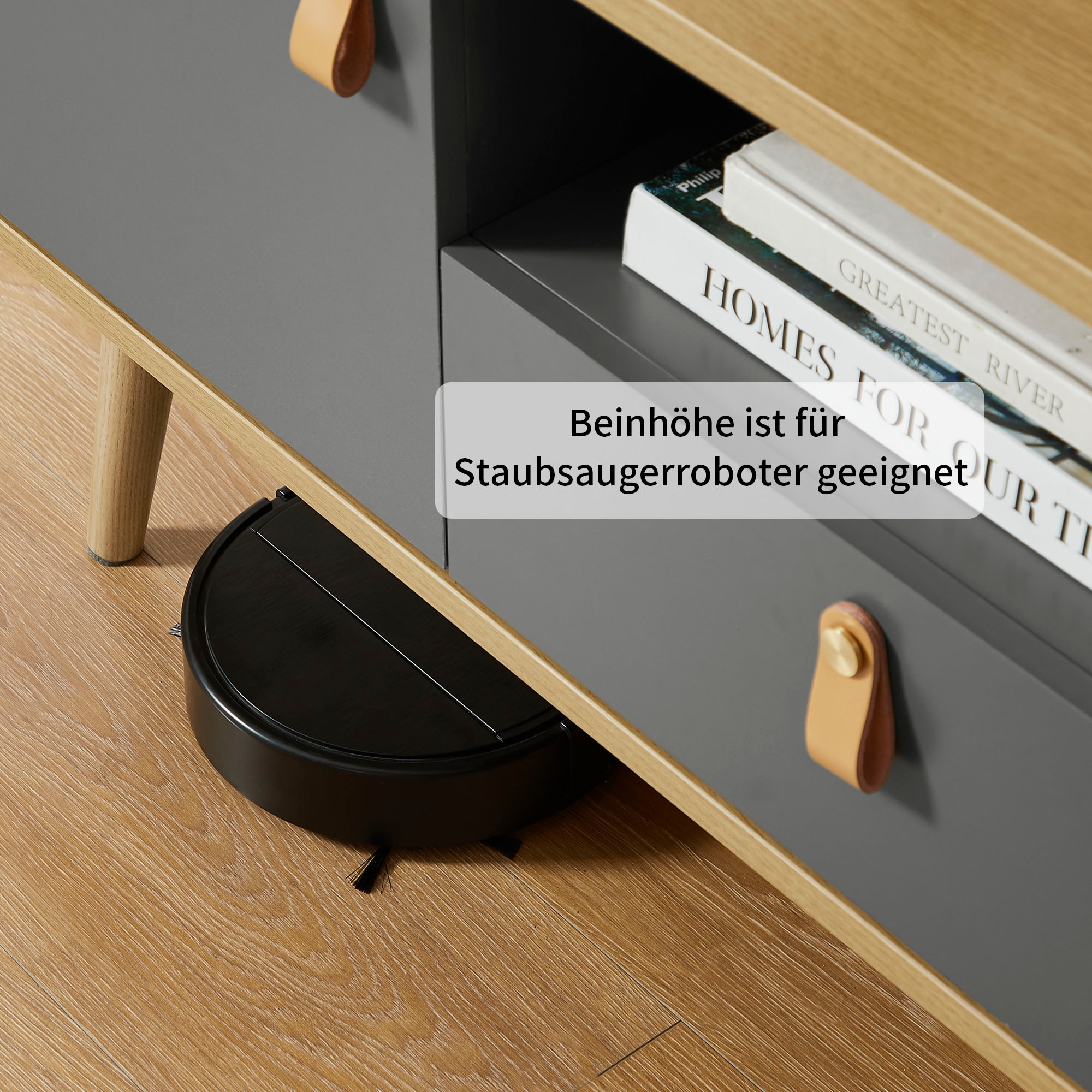 Leonique TV-Board »Avril«, Korpus aus Melamin & MDF, ABS-Kunststoff Kanten, Soft-Close-Funktion