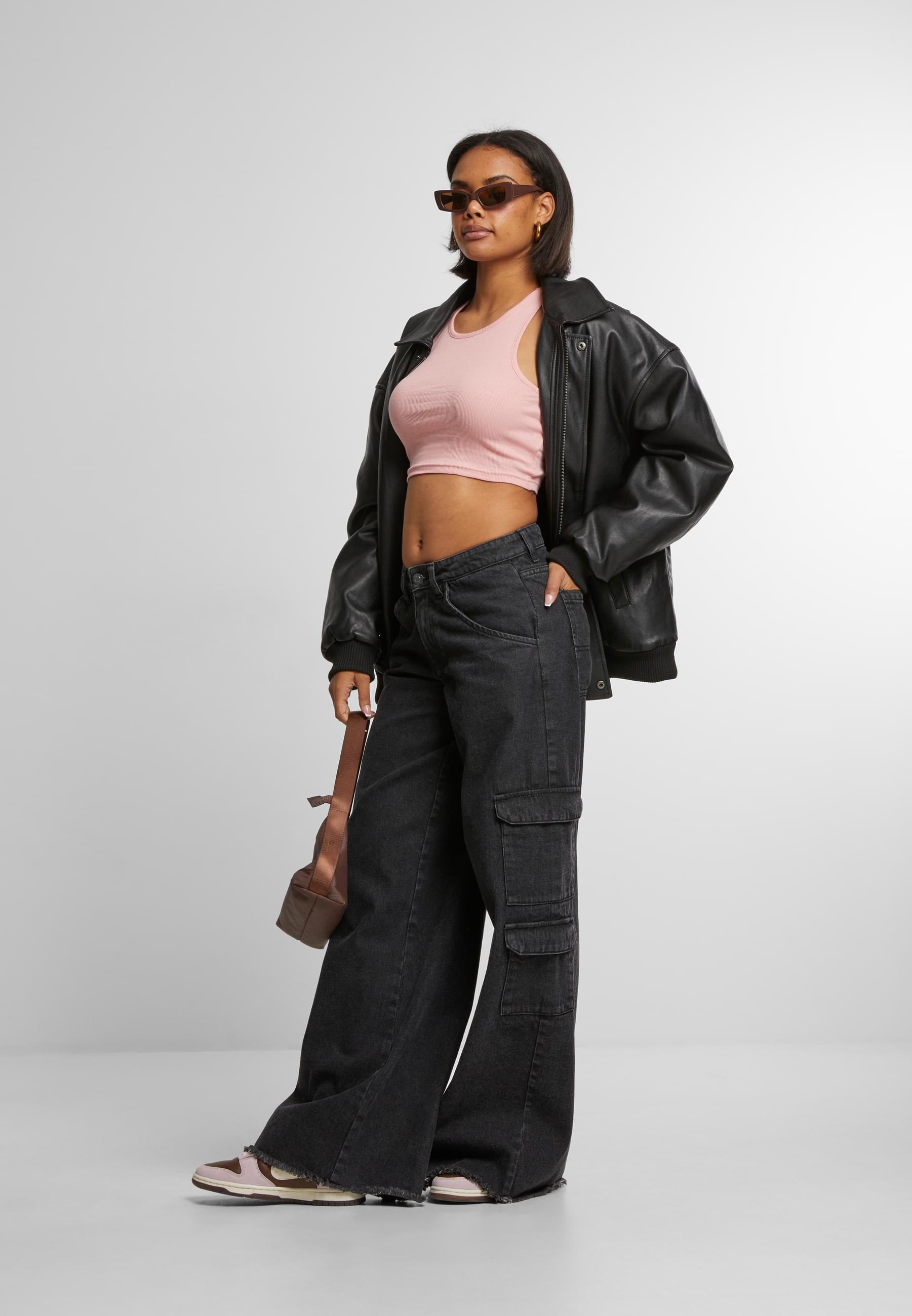 URBAN CLASSICS Muskelshirt »Urban Classics Damen Ladies Cropped Rib Top«, (1 tlg.)
