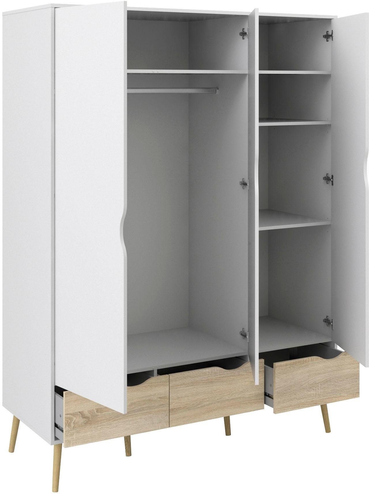 Home affaire Drehtürenschrank "Oslo, Kleiderschrank mit Schubkästen, Stauraum" mit 2 oder 3 Türen, Breite 99 oder 150 cm, Höhe je 200 cm