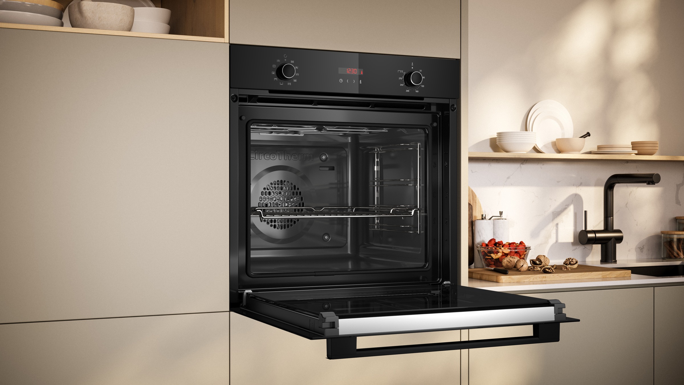 NEFF Backofen-Set "B2CCG6AK3" mit Teleskopauszug nachrüstbar Pyrolyse-Selbstreinigung Mühelose Pyrolyse-Reinigung & Backen auf 3 Ebenen mit CircoTherm