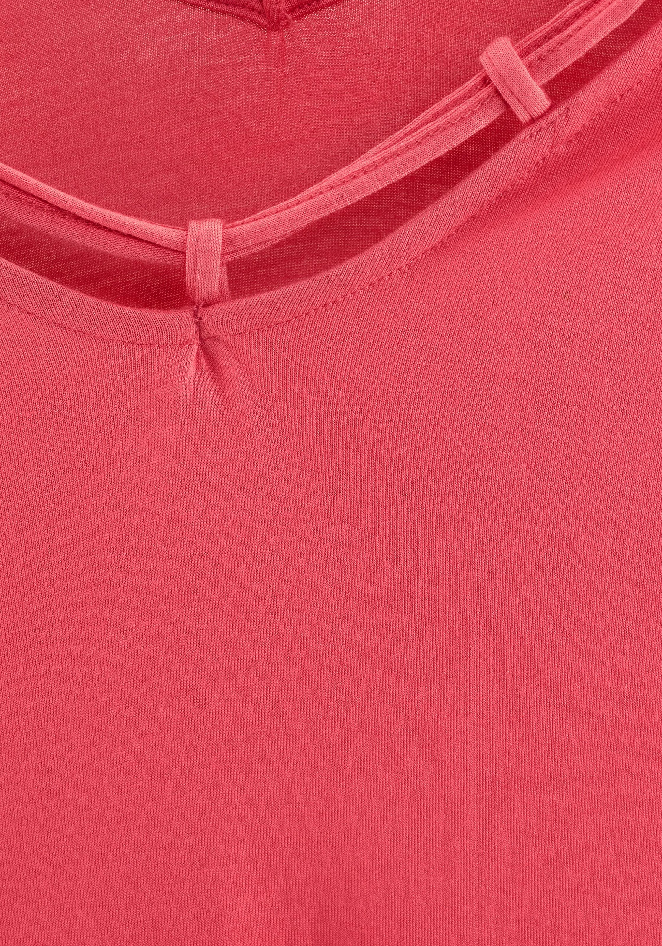 s.Oliver T-Shirt, mit Zierbändern am Ausschnitt bestellen | BAUR