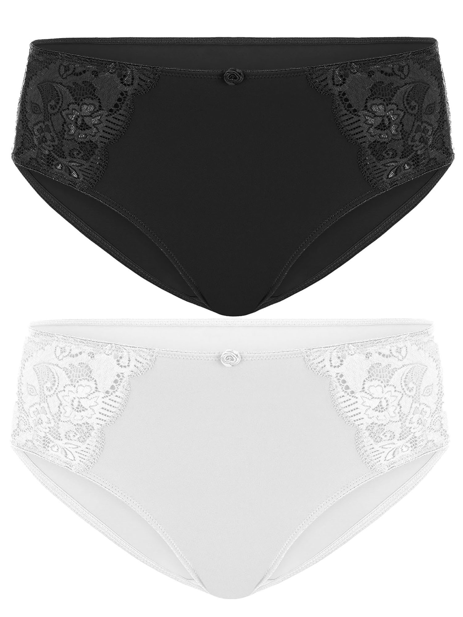 SUSA Damen Slip "2er Pack Damen Slip Latina", Gr. 46, bunt, Obermaterial: 78% Polyamid PA. 16% Elasthan EL. 6% Baumwolle CO., Unterhosen