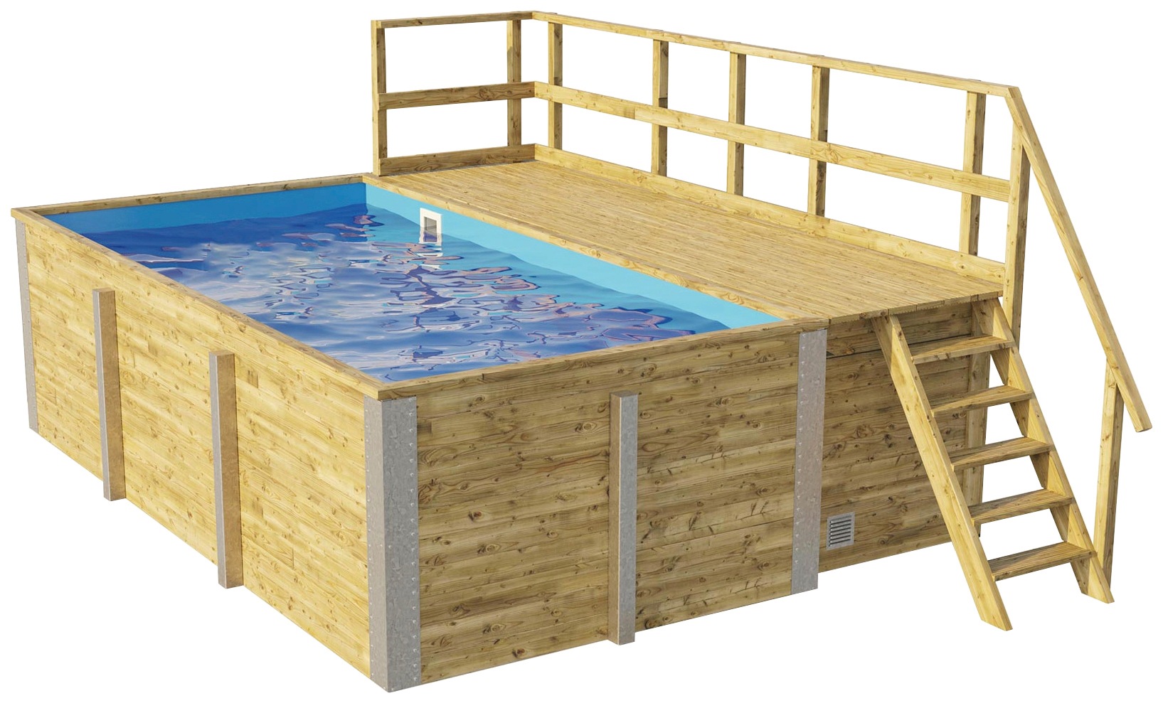 weka Rechteckpool "595 Gr.1 mit Sonnendeck und Technikraum" BxLxH: 309x416x116 cm. verschiedene Folienfarben