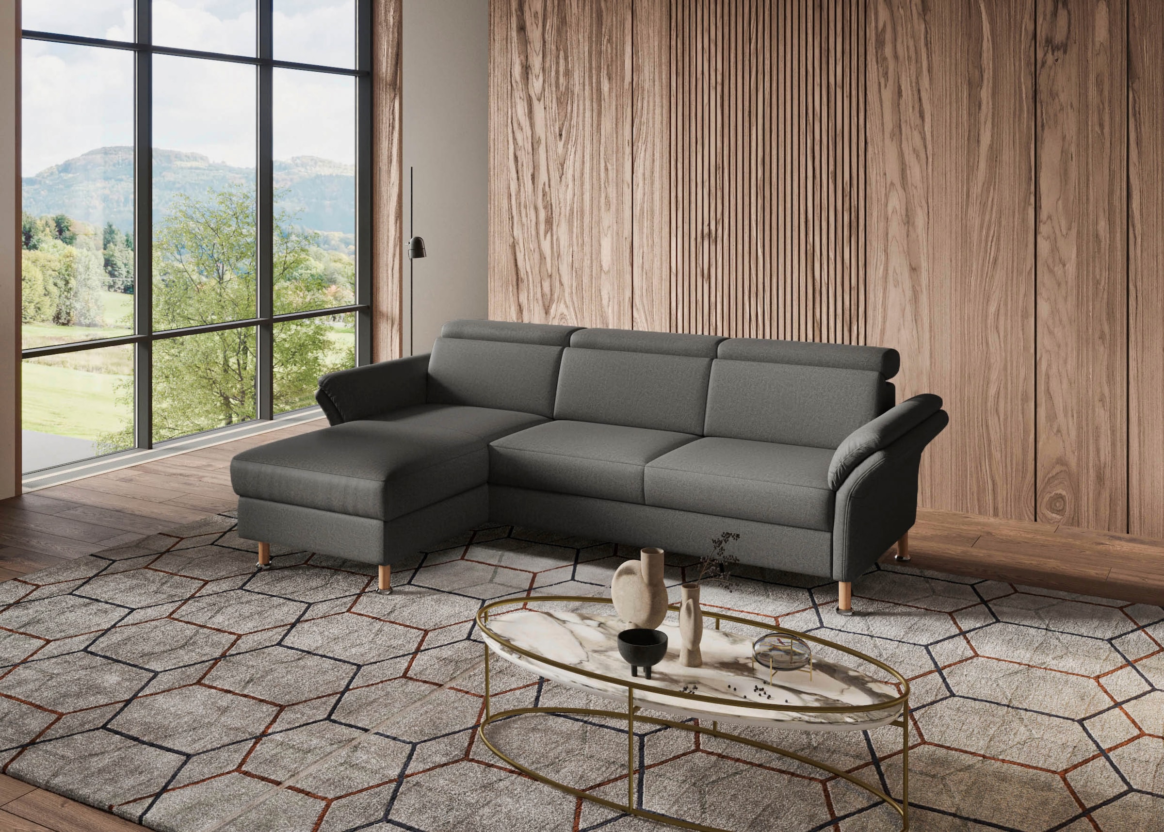 Home affaire Ecksofa »Calypso L-Form«, mit motorischen Funktionen im Sofa und Recamiere