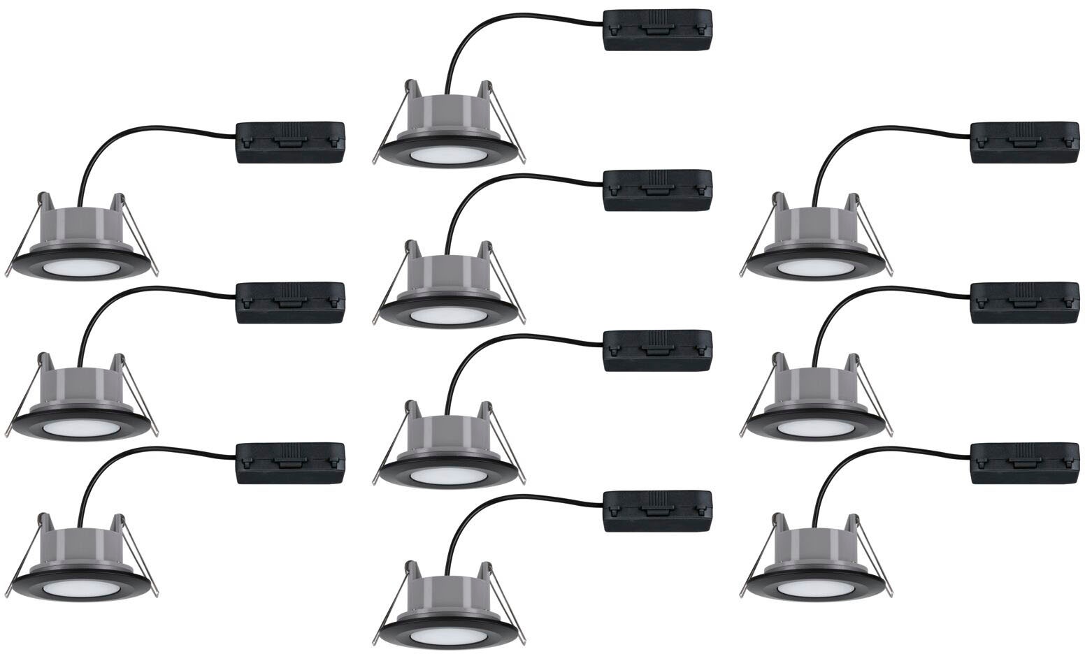 Paulmann LED Einbauleuchte »Calla 10x680lm 4000K 6W 230V schwarz matt IP65«, 10 flammig