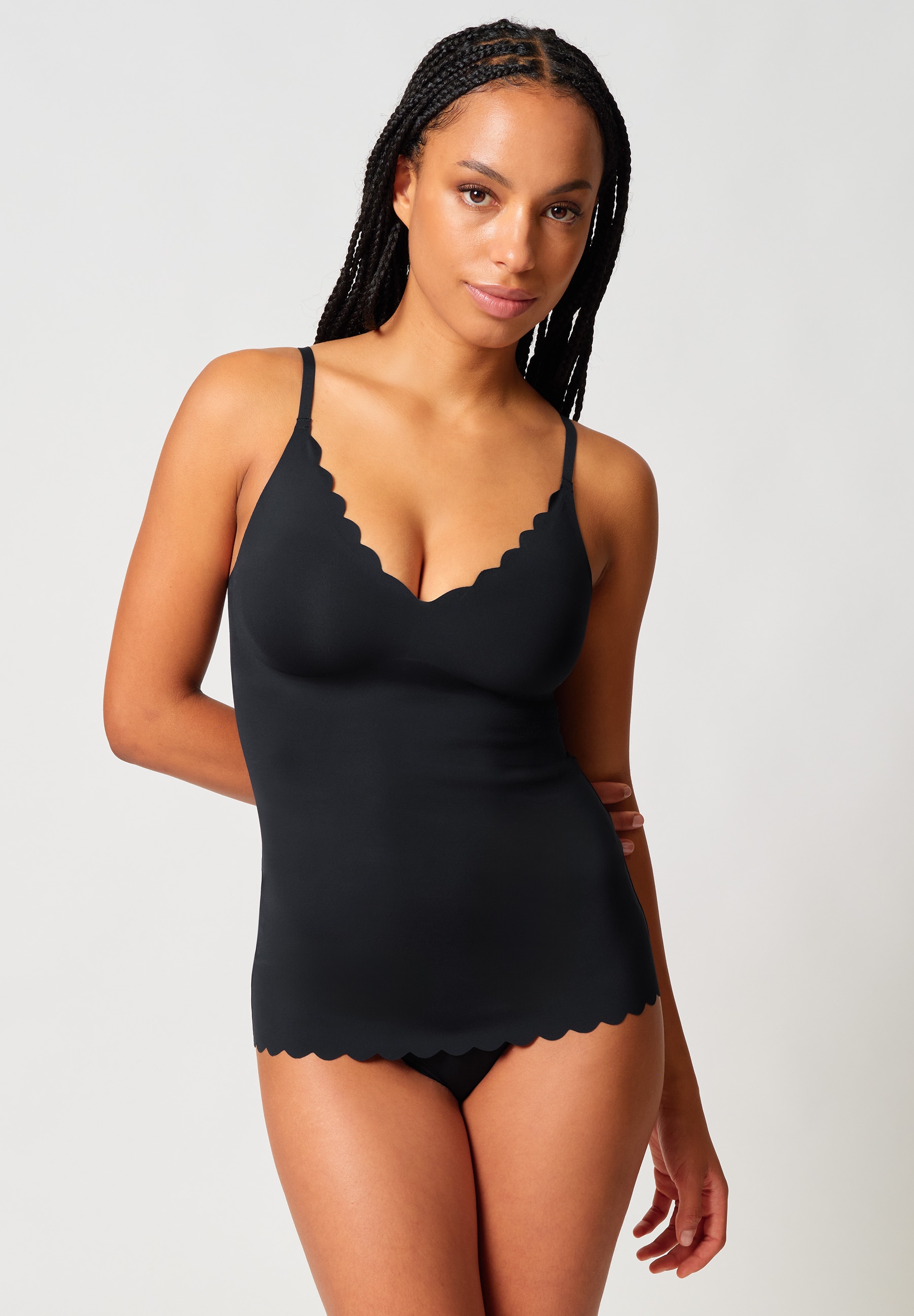 Skiny Damen Schwarz Bh-Hemd "Sensation" Tiefer V-Ausschnitt Schmale Träger Herausnehmbare Pads von Baur