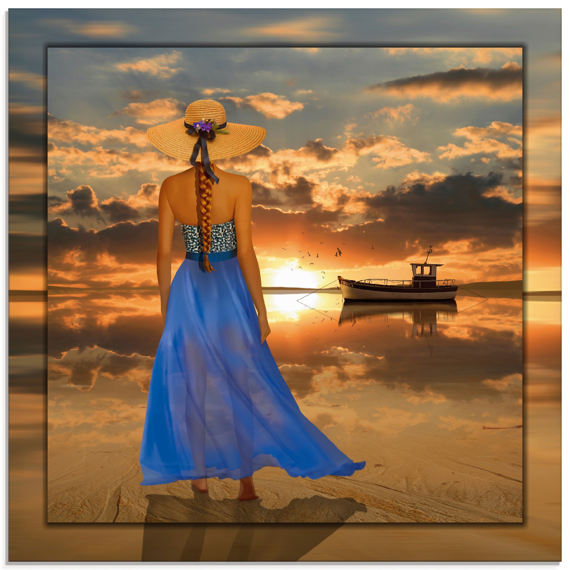Artland Glasbild "Sommergefühle", Frau, (1 St.), in verschiedenen Größen