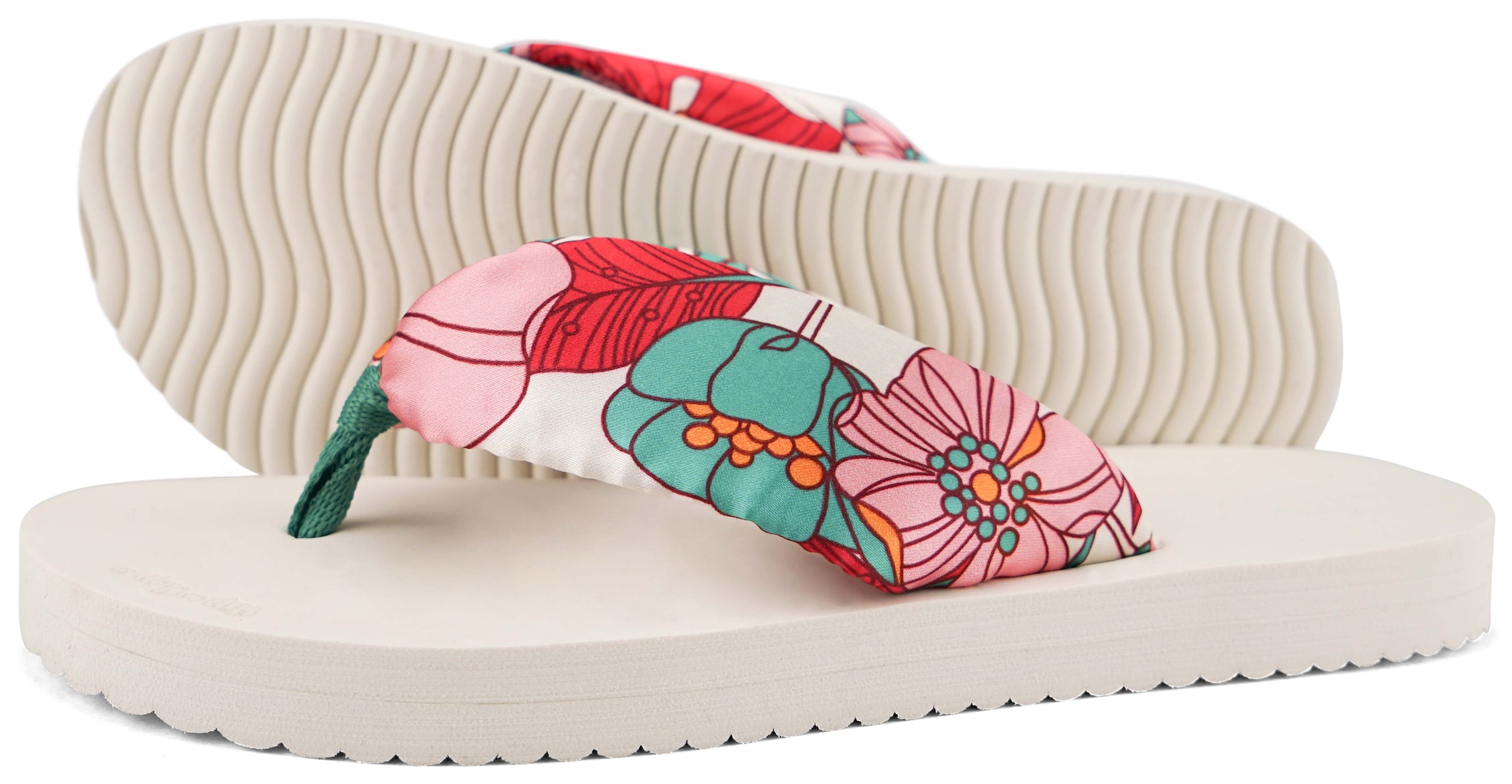 Flip Flop Zehentrenner »flip*tube flower«, Sommerschuh, Schlappen, Poolsildes mit schönem Blumenprint