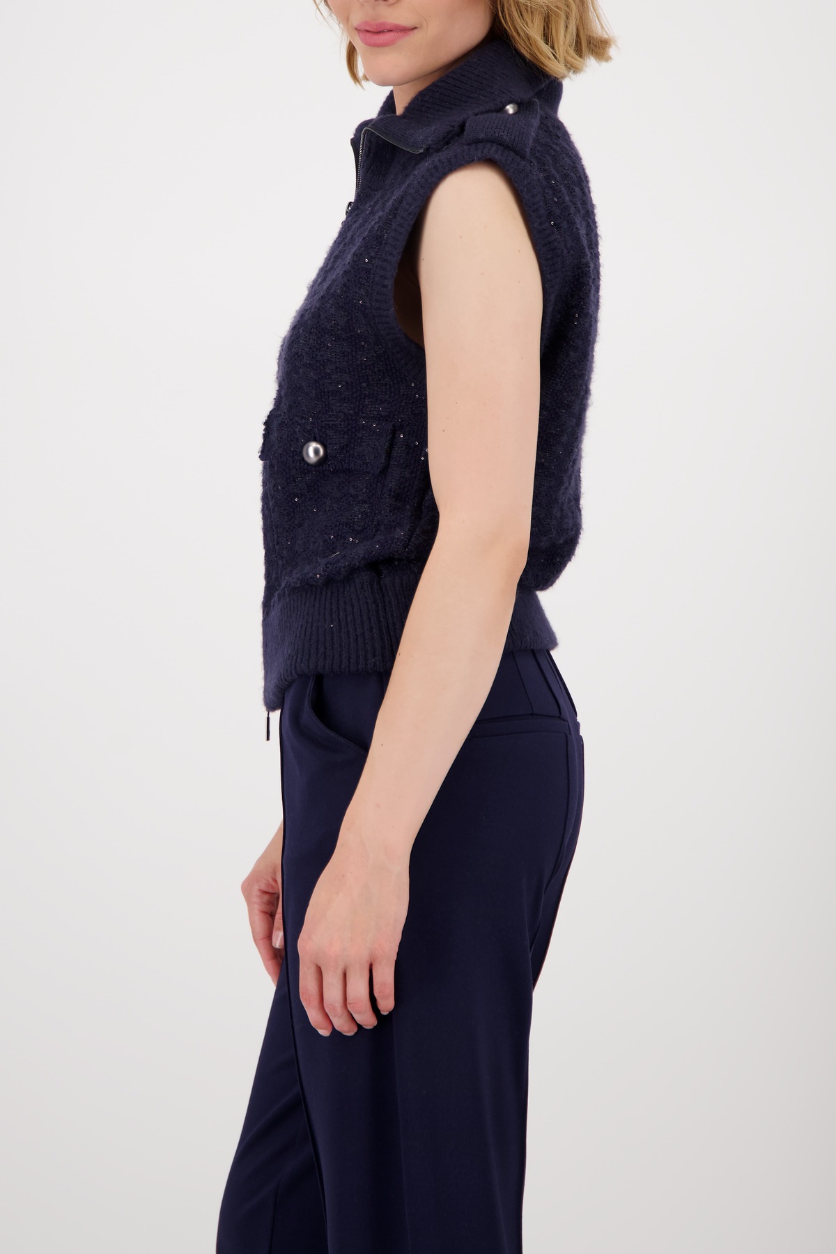 Monari Strickjacke, Regular fit mit Rundhalsausschnitt mit Stehkragen günstig online kaufen