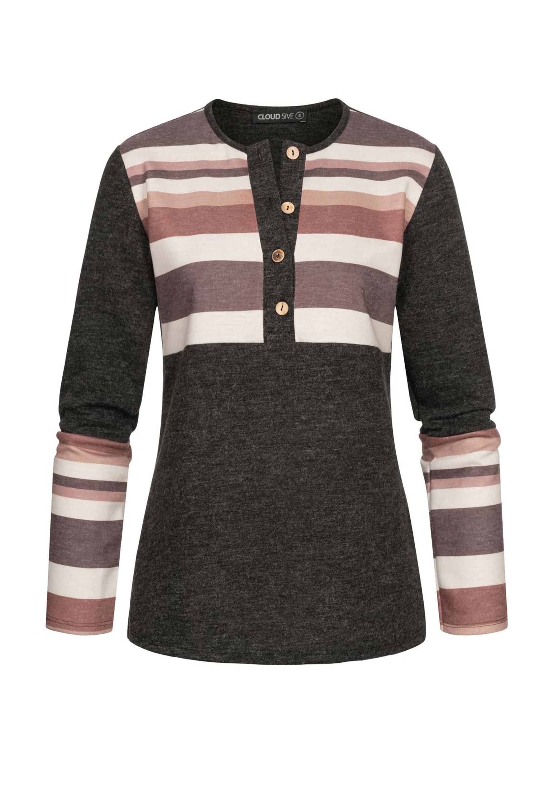 CLOUD 5IVE Rundhalsshirt "CLOUD 5IVE Sweater mit Knopfleiste" 1 günstig online kaufen