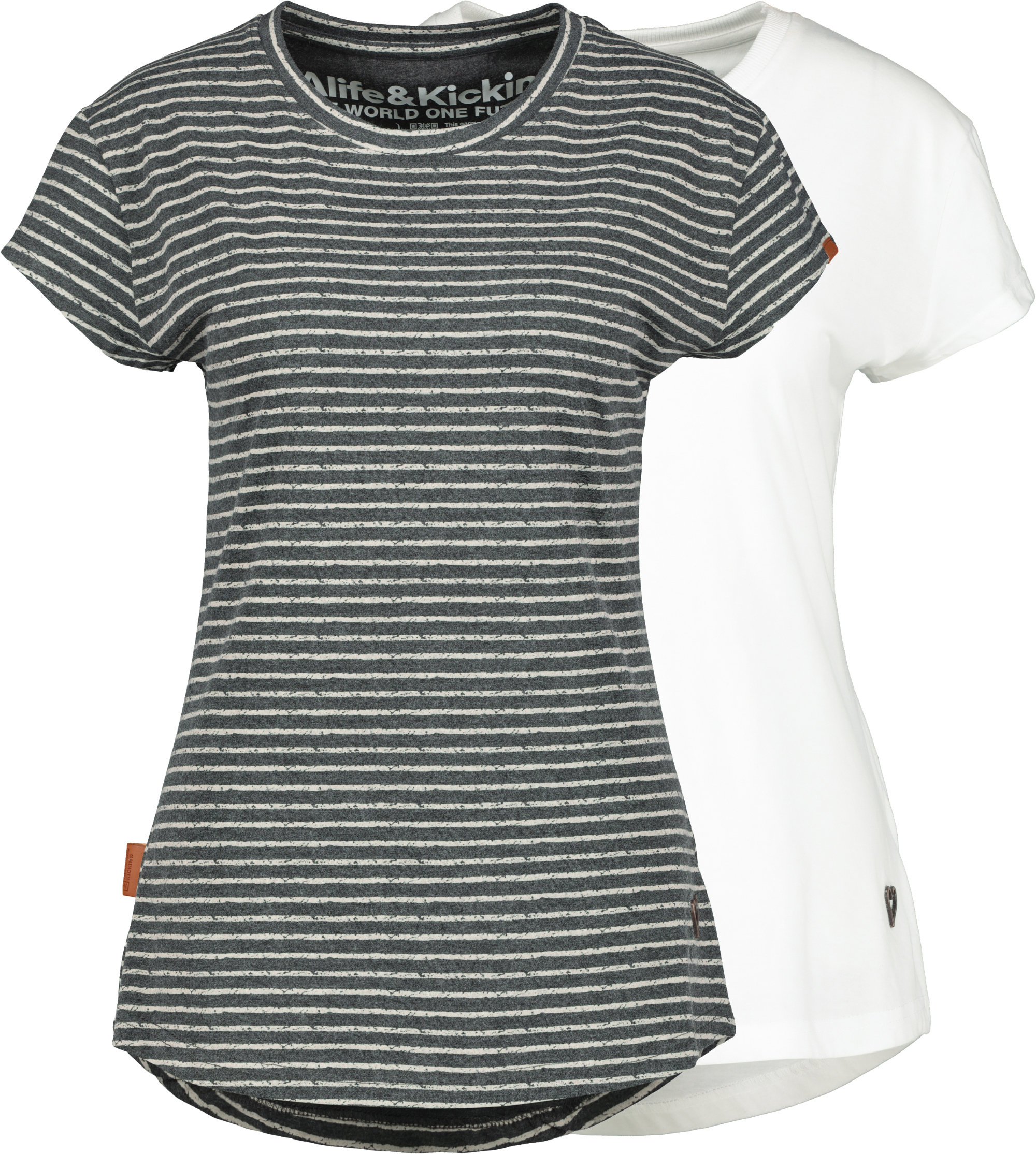 Alife & Kickin Mimmyak B T-Shirt Donna - Manica Corta Con Stampa Allover, Vestibilità Aderente