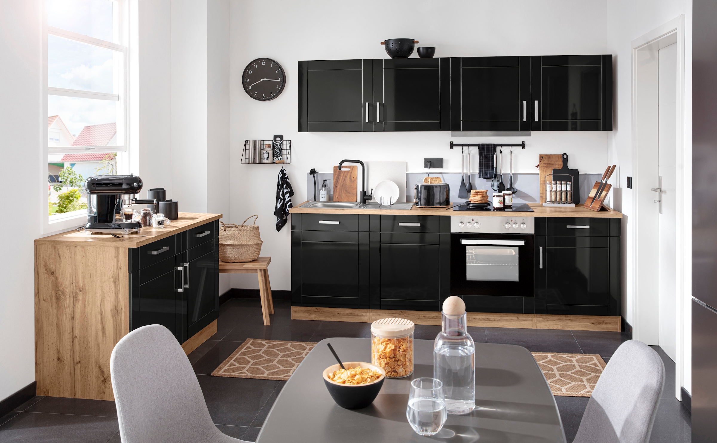 KOCHSTATION Unterschrank »KS-Tinnum«, 120 cm breit, Metallgriffe, MDF Fronten, 2 Schubkästen, 2 Türen