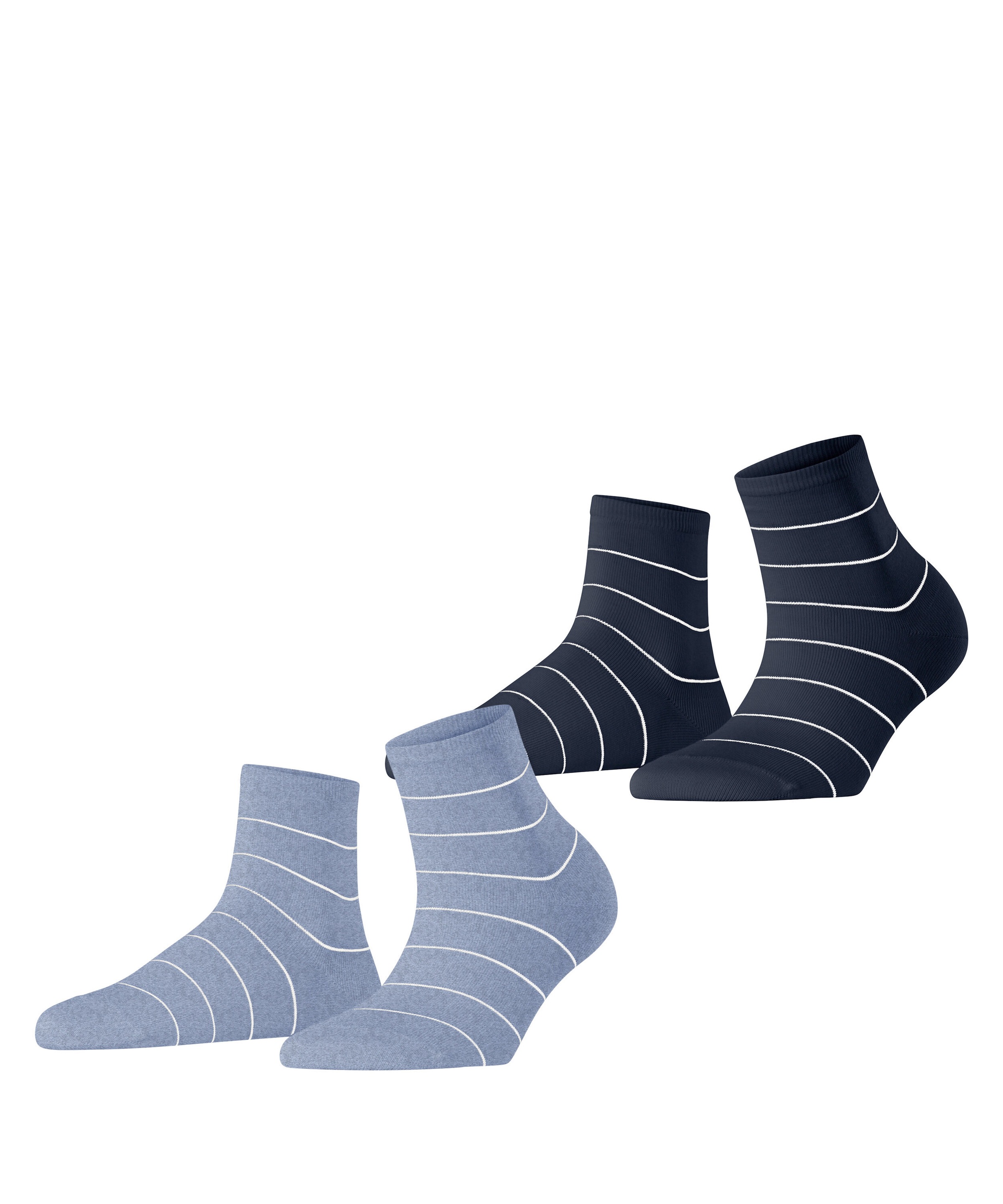 Esprit Kurzsocken "Fine Line" 2 Paar, mit feinem Streifenmuster, schmales Bündchen