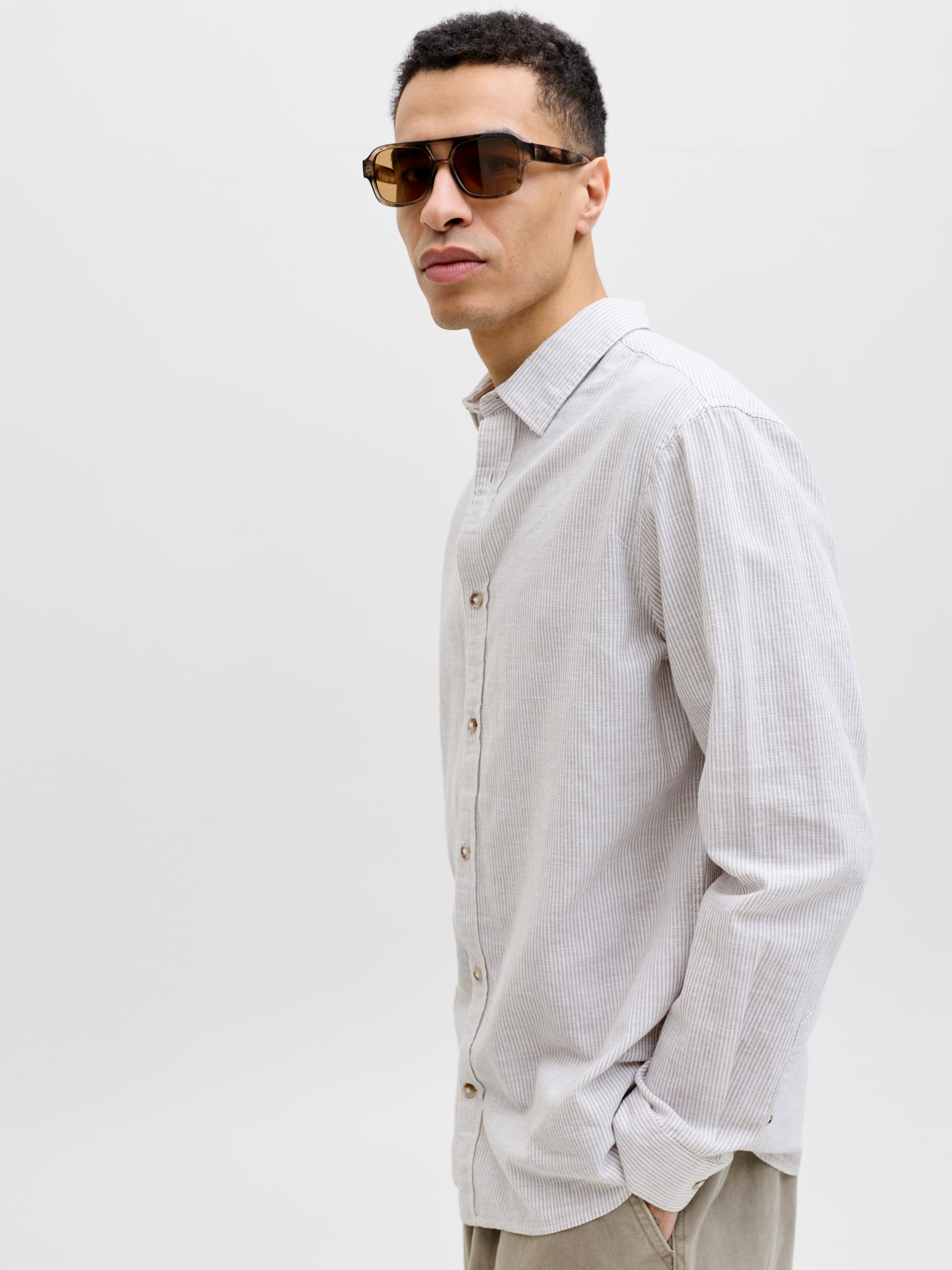 Jack & Jones Langarmhemd "JJESUMMER LINEN BLEND SHIRT L/S SN 2PKMP" Packung günstig online kaufen