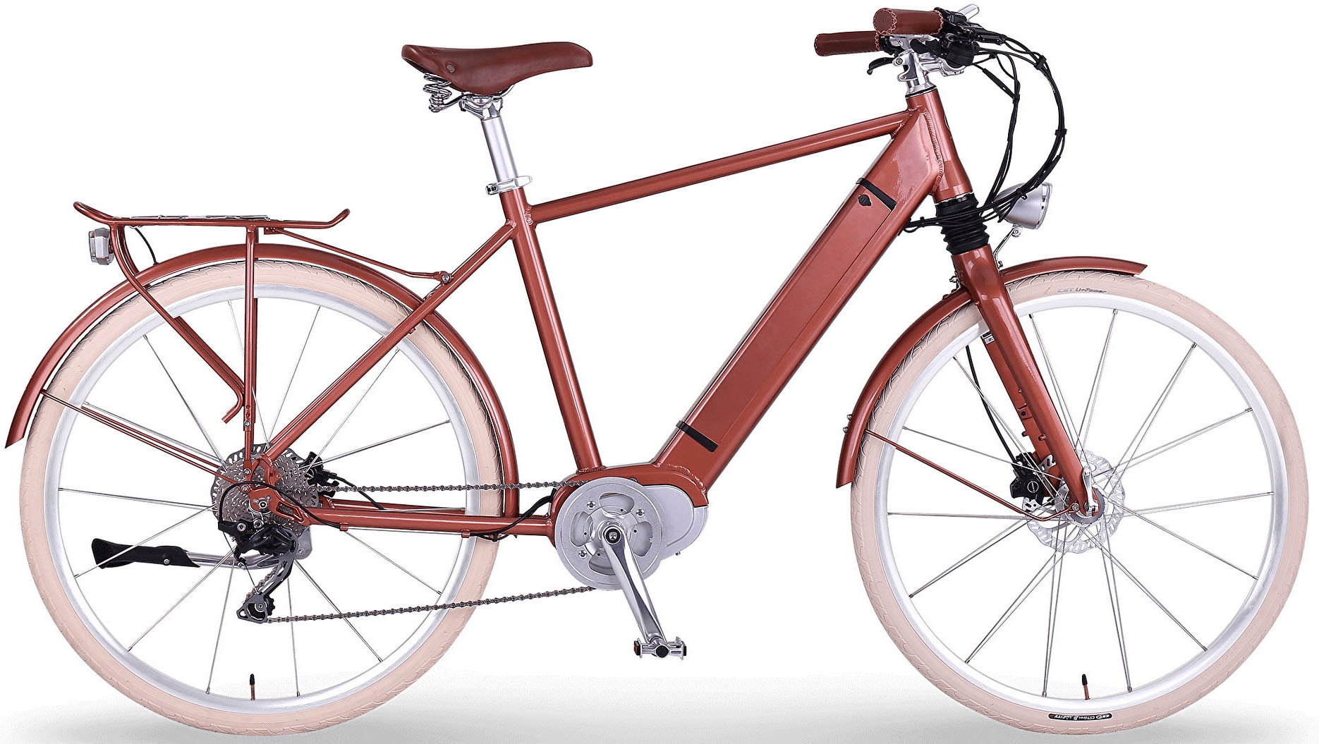 eGO Movement E-Bike "Classic 25 Cäsar Herren 54 cm Bronze 28"", 10 Gang, Shimano, Deore, Mittelmotor 250 W, Pedelec, Ele