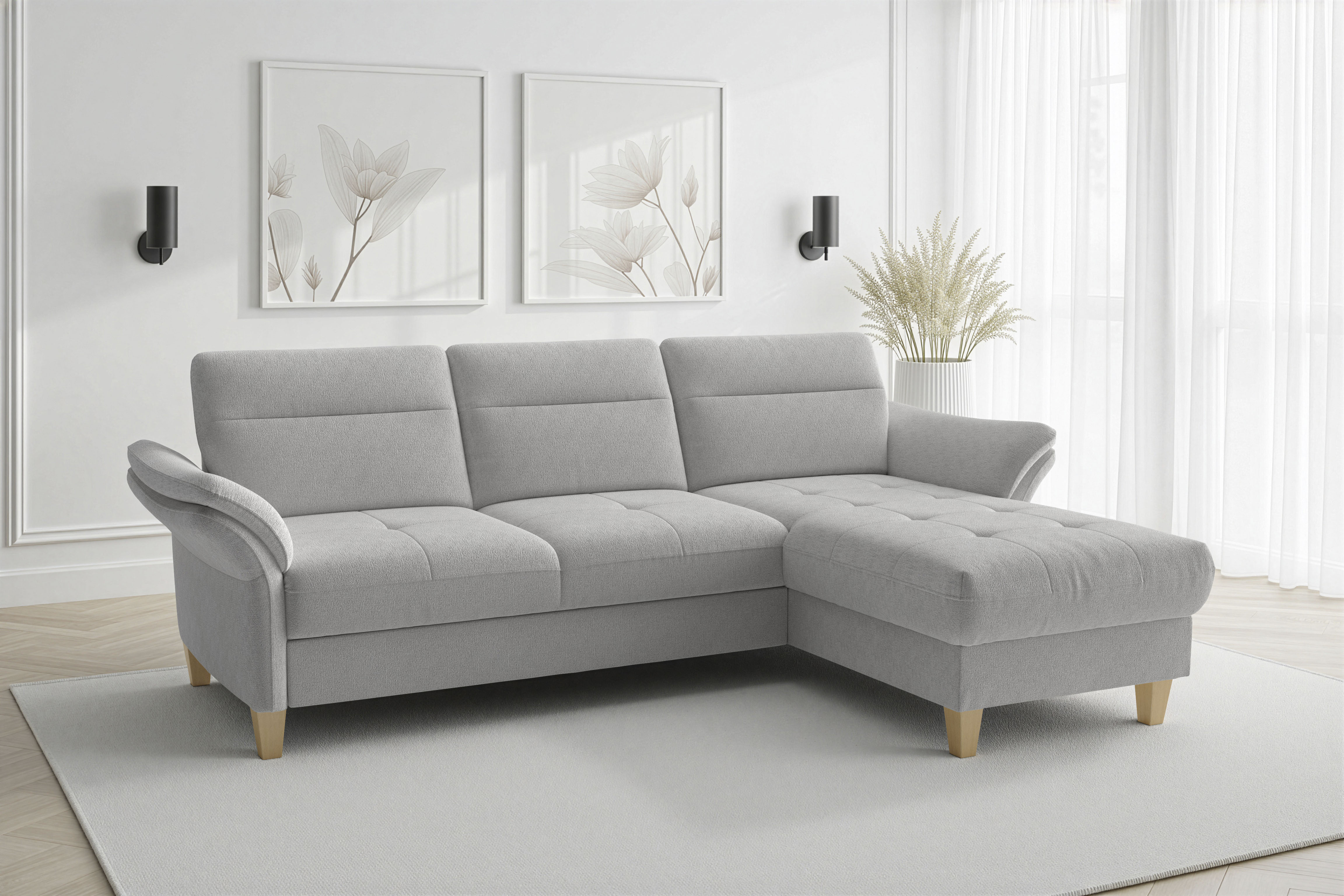 sit&more Ecksofa "Pamela L-Form, B: 230 cm, optional Schlaffunktion & Bettkasten" mit Federkern