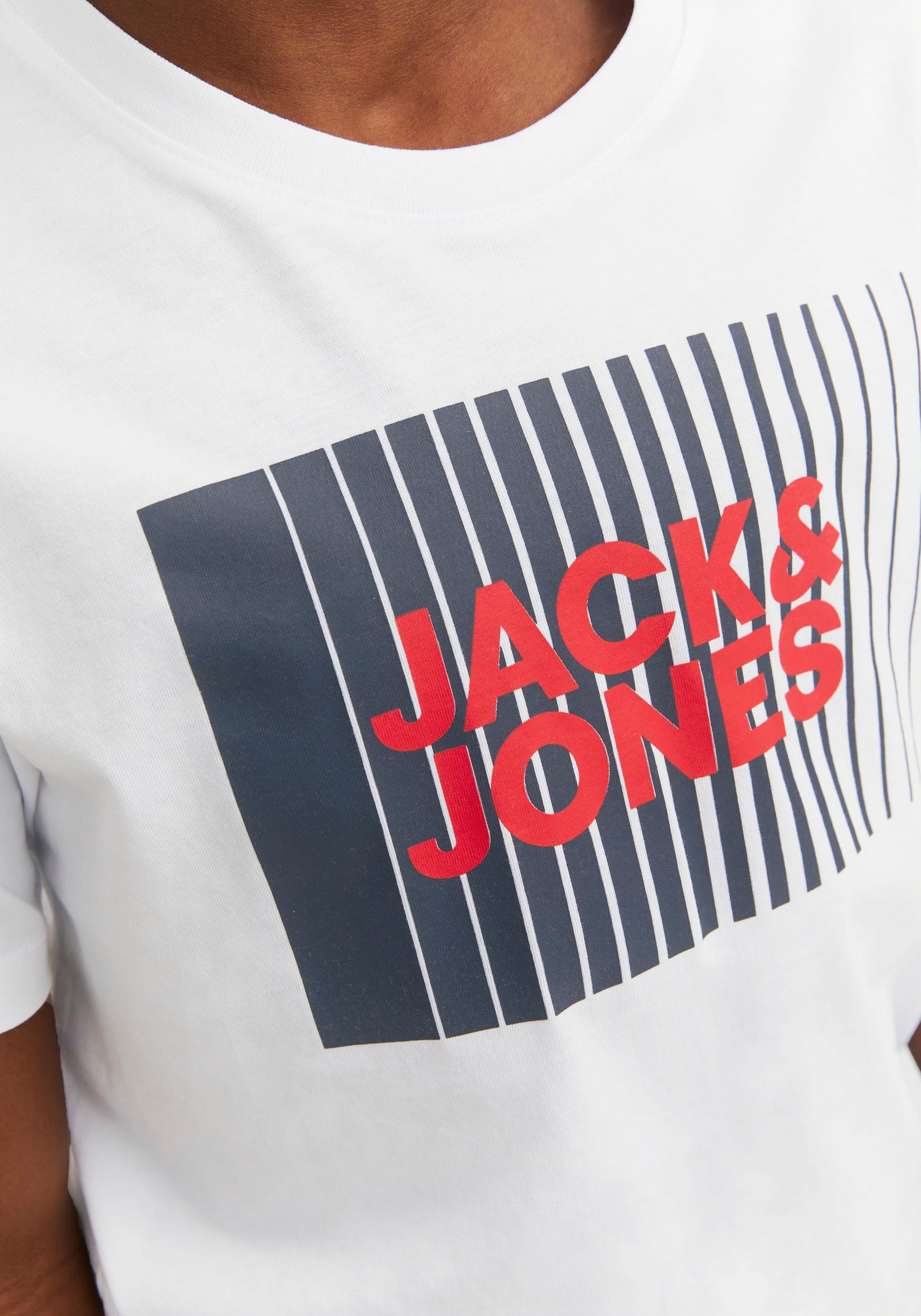Thumbnail - Jack & Jones Junior Rundhalsshirt "JJECORP bietet Bewegungsfreiheit, stylisch, bequem" bedruckt, casual, regular fit, Ru...
