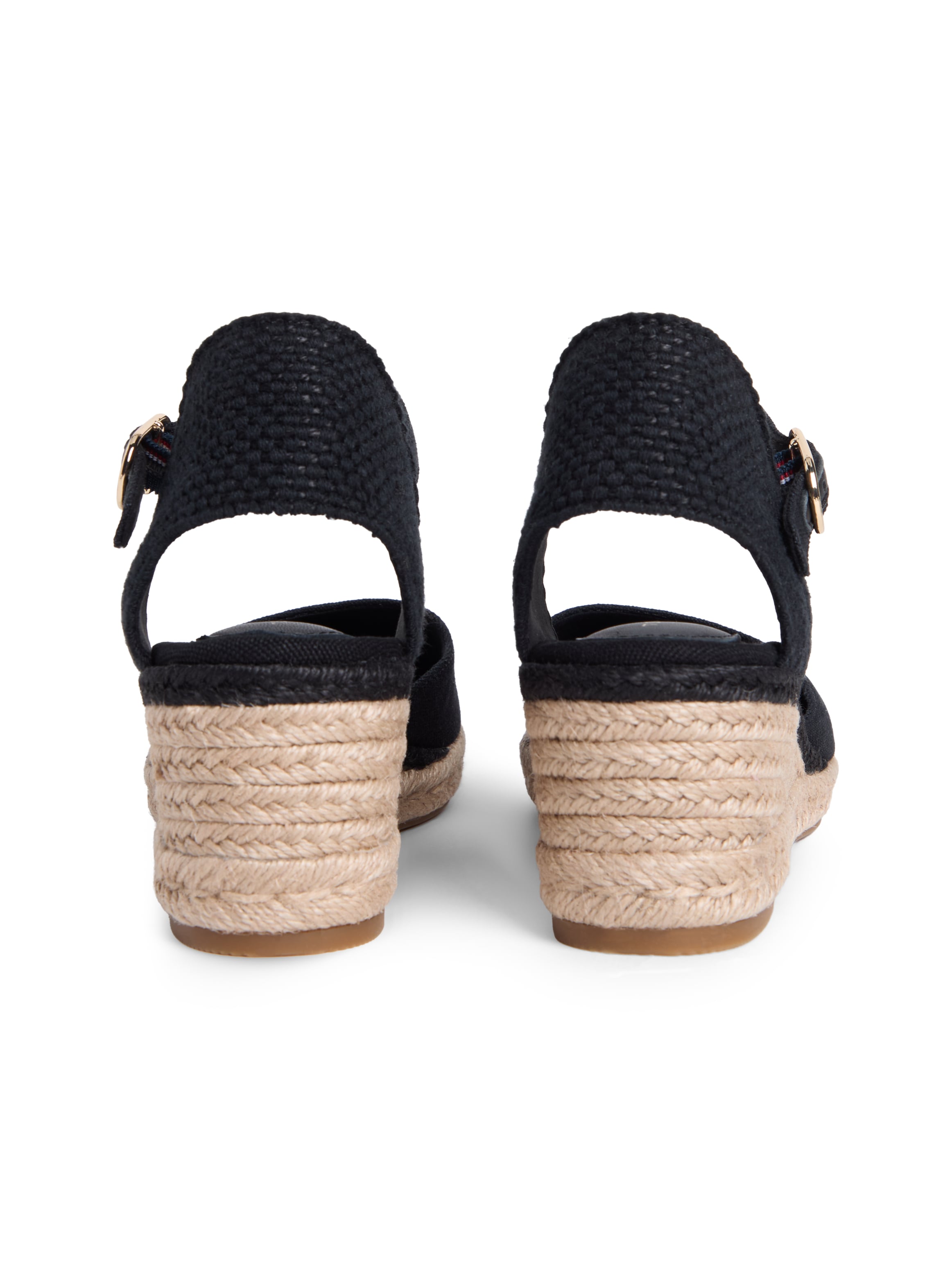 Tommy Hilfiger Keilsandalette »MID WEDGE ESPAD CLOSED TOE«  Plateau, Sommerschuh mit verstellbarer Schnalle, schmale Form