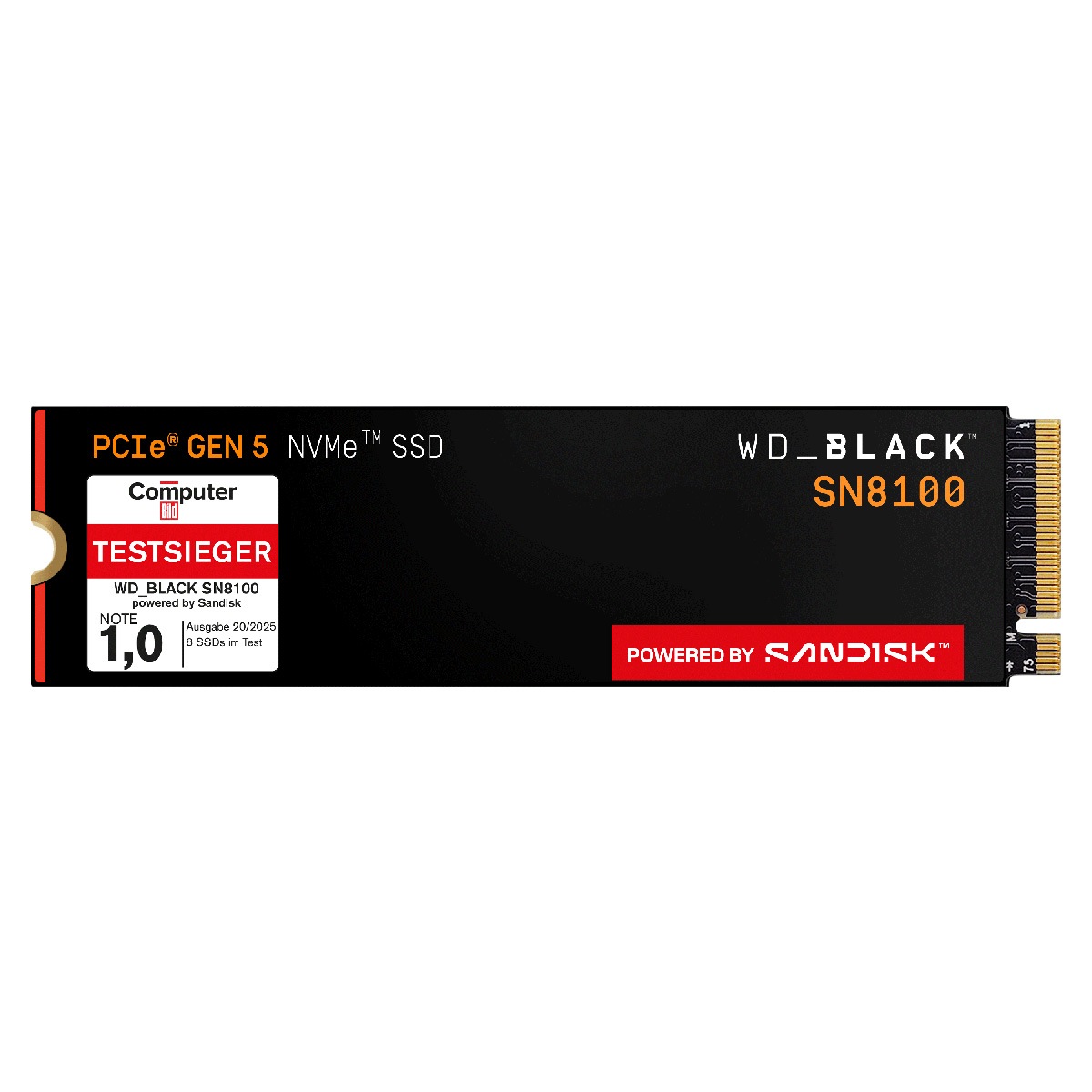 SANDISK interne SSD "WD_BLACK SN8100 NVMe", B:10cm H:2cm T:12,5cmohne farbbezeichnung, Festplatten