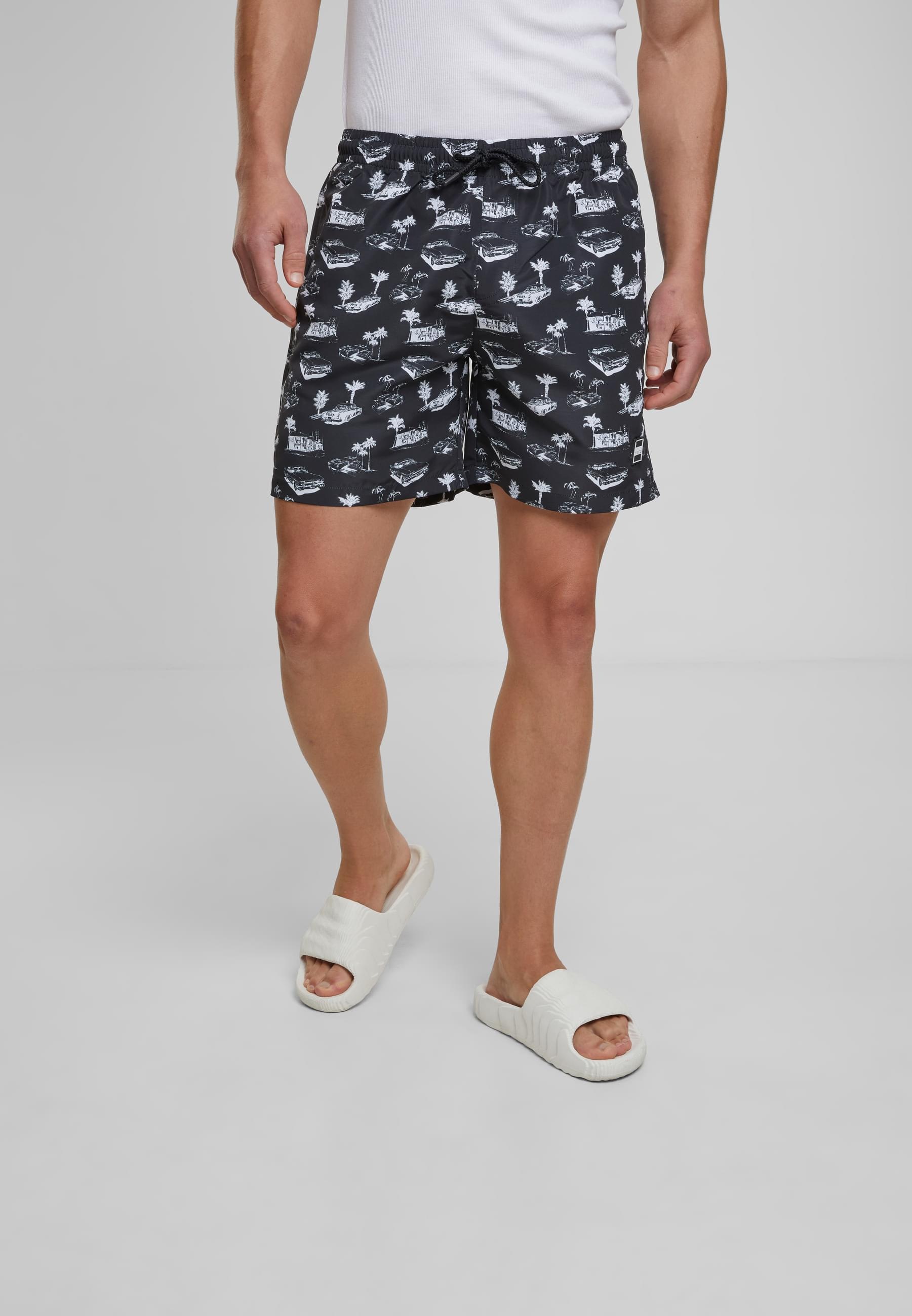 URBAN CLASSICS Badeshorts »Urban Classics Herren Pattern Swim Shorts«