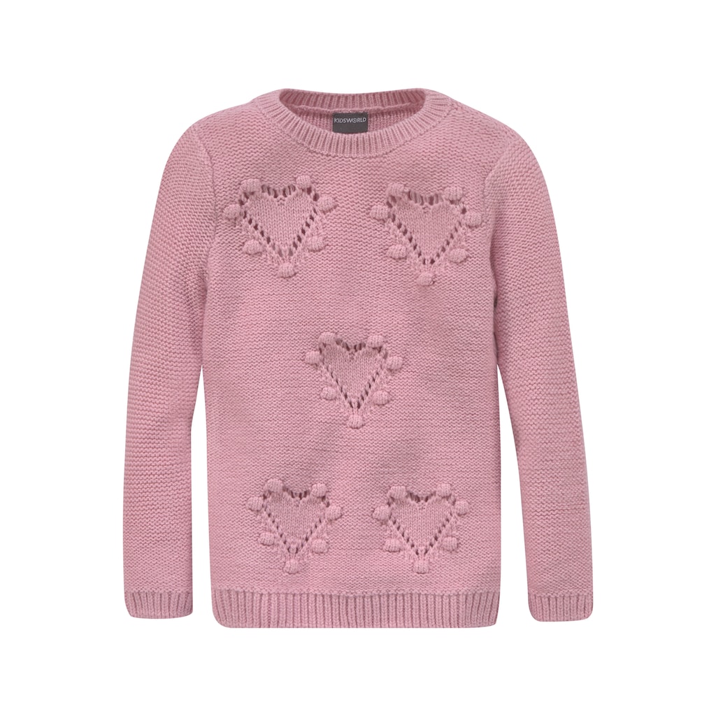 KIDSWORLD Longpullover »für kleine Mädchen«, mit niedlichen Herzen