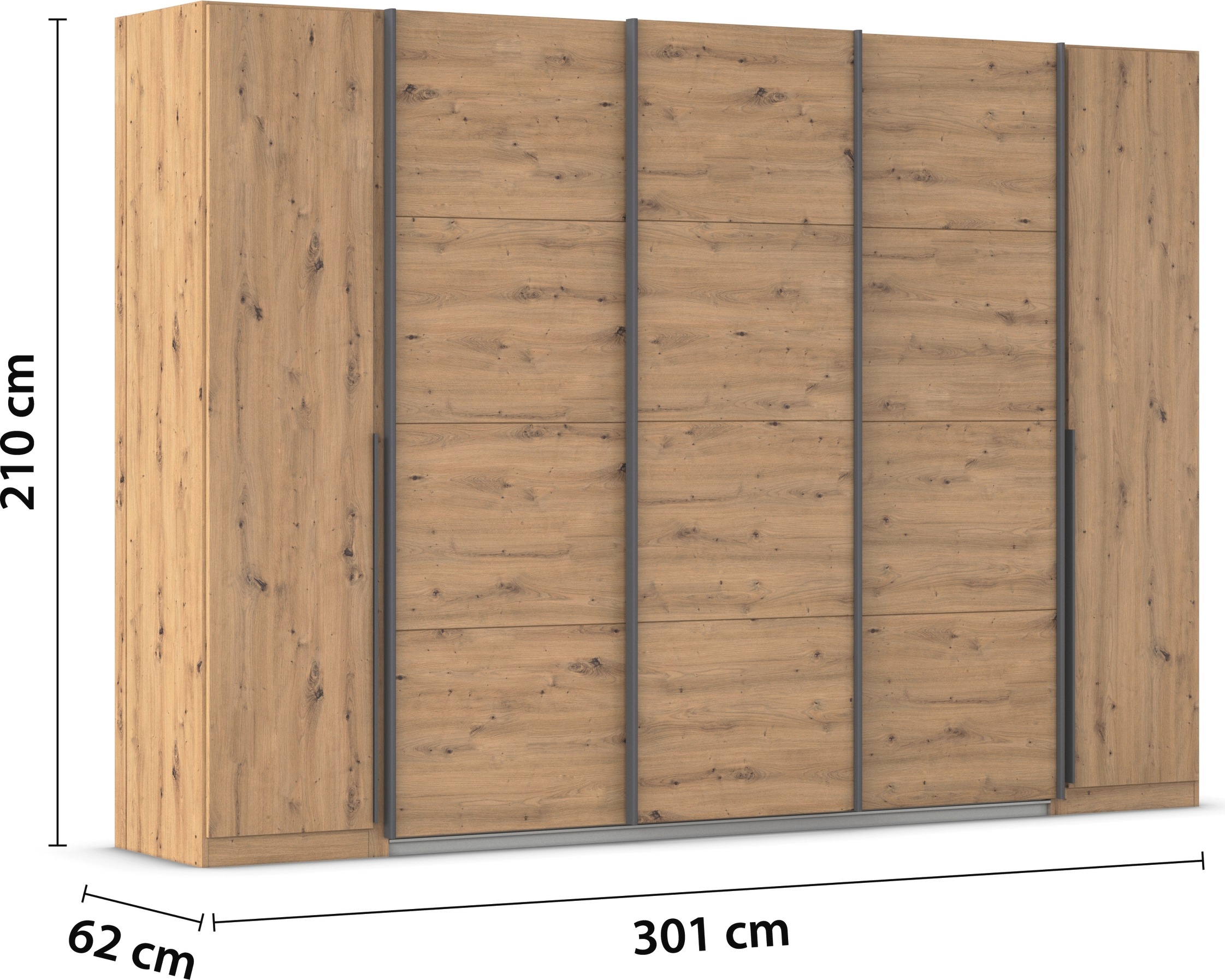 rauch Schwebetürenschrank »Agordo«, (im angesagten Mix aus Dreh- und Schwebetüren), optional mit Spiegel und zwei Griff-Farben MADE IN GERMANY