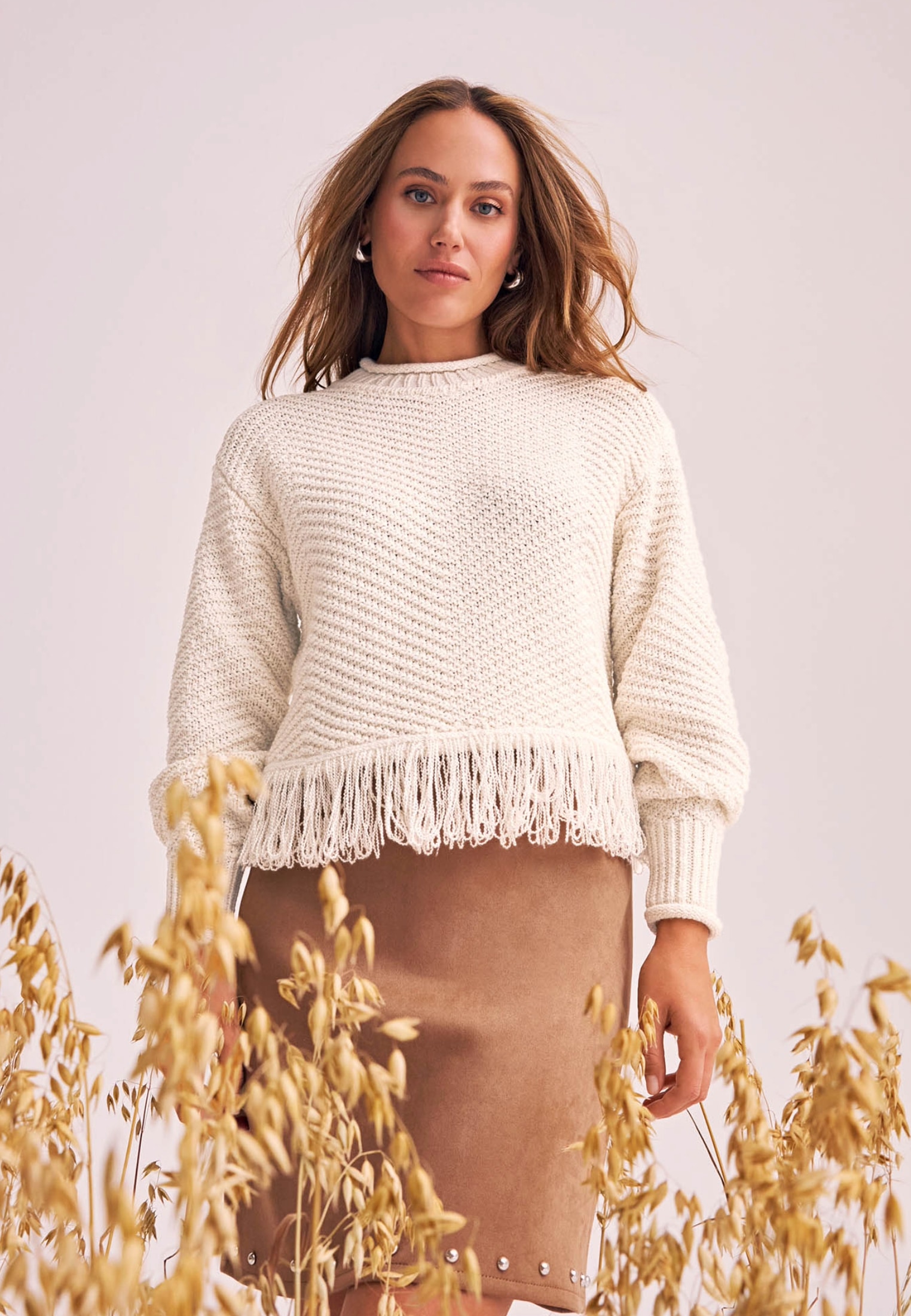 Zero Strickpullover »zero Damen Pullover mit Fransen«, (1 tlg.), Fransen