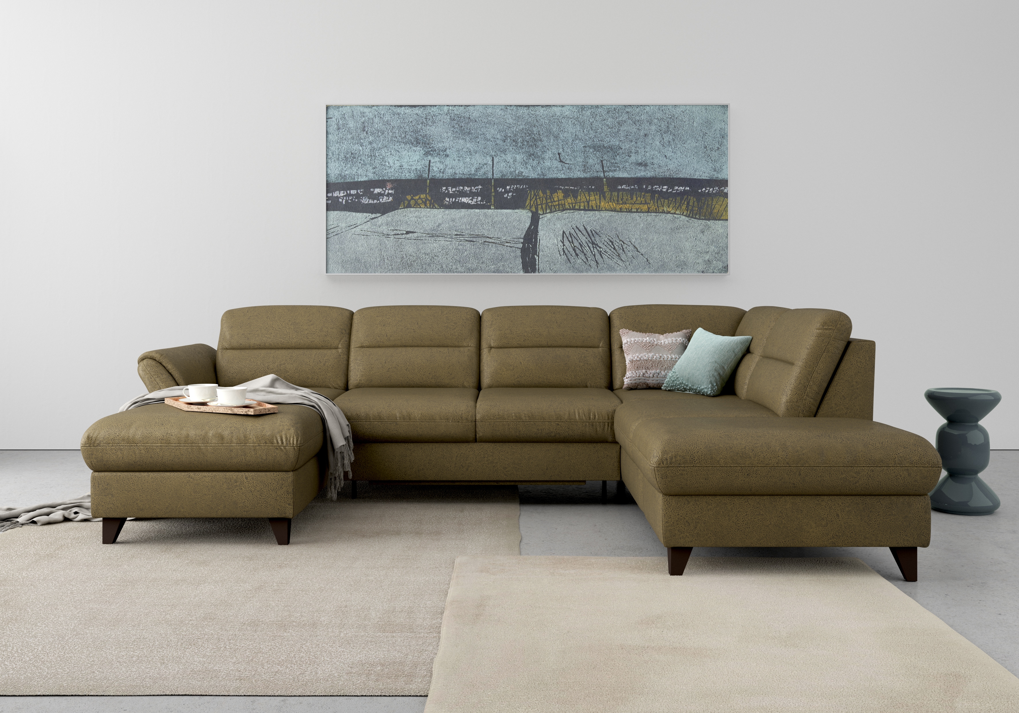 sit&more Wohnlandschaft "Mellum U-Form" Federkern, wahlweise mit Schlaffunktion, Stauraum und Armteilfunktion
