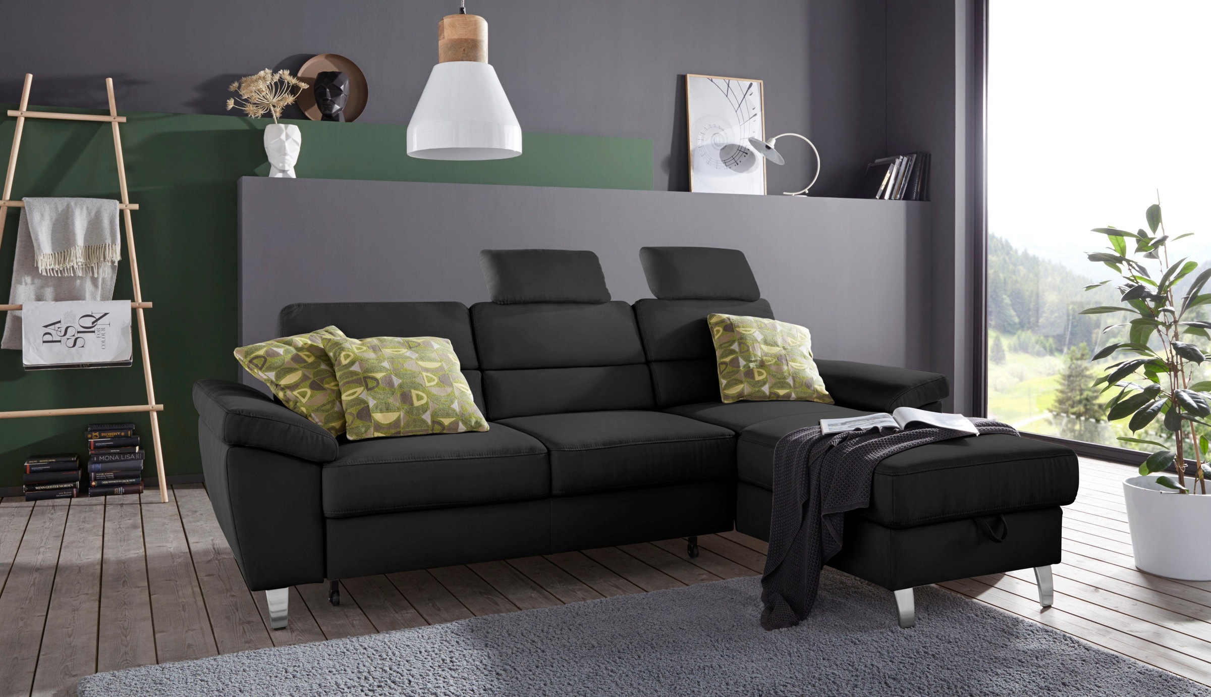 sit&more Ecksofa »Sorano L-Form«, wahlweise mit Bettfunktion und Bettkasten