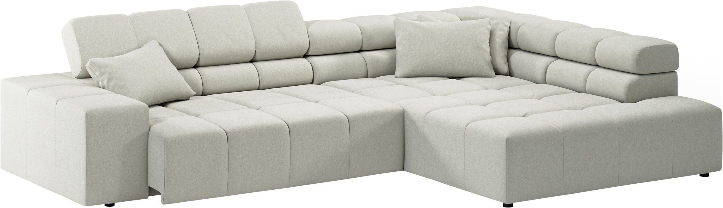 INOSIGN Ecksofa »Ancona incl. Kopfteilverstellung, Breite 319cm, L-Form«, wahlweise motorische Sitztiefenverstellung, auch in Cord + Easy Care