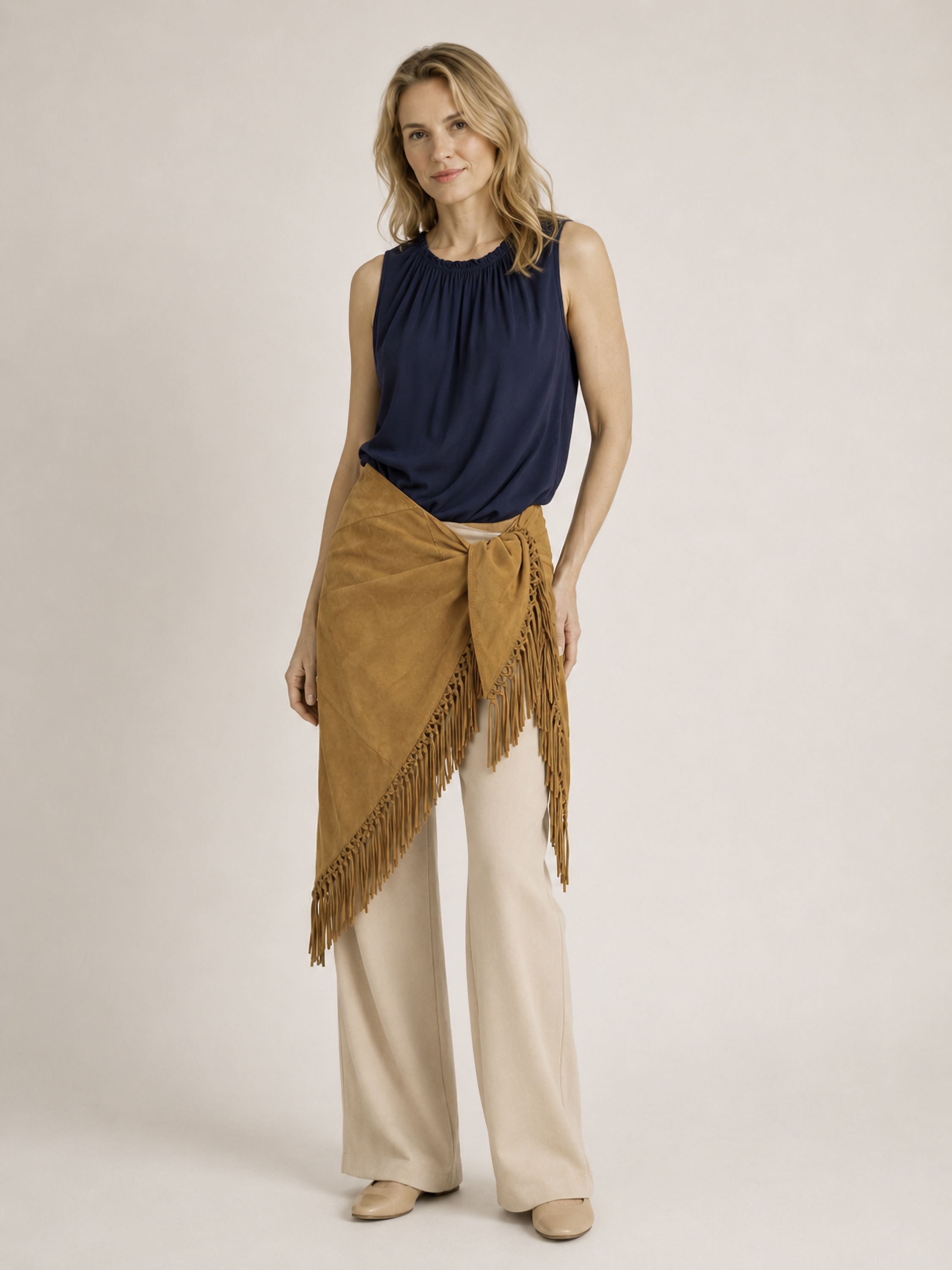 COLLEZIONE ALESSANDRO XXL-Schal »Sioux« 1 Stk. aus echtem Wildleder, Made in Italy