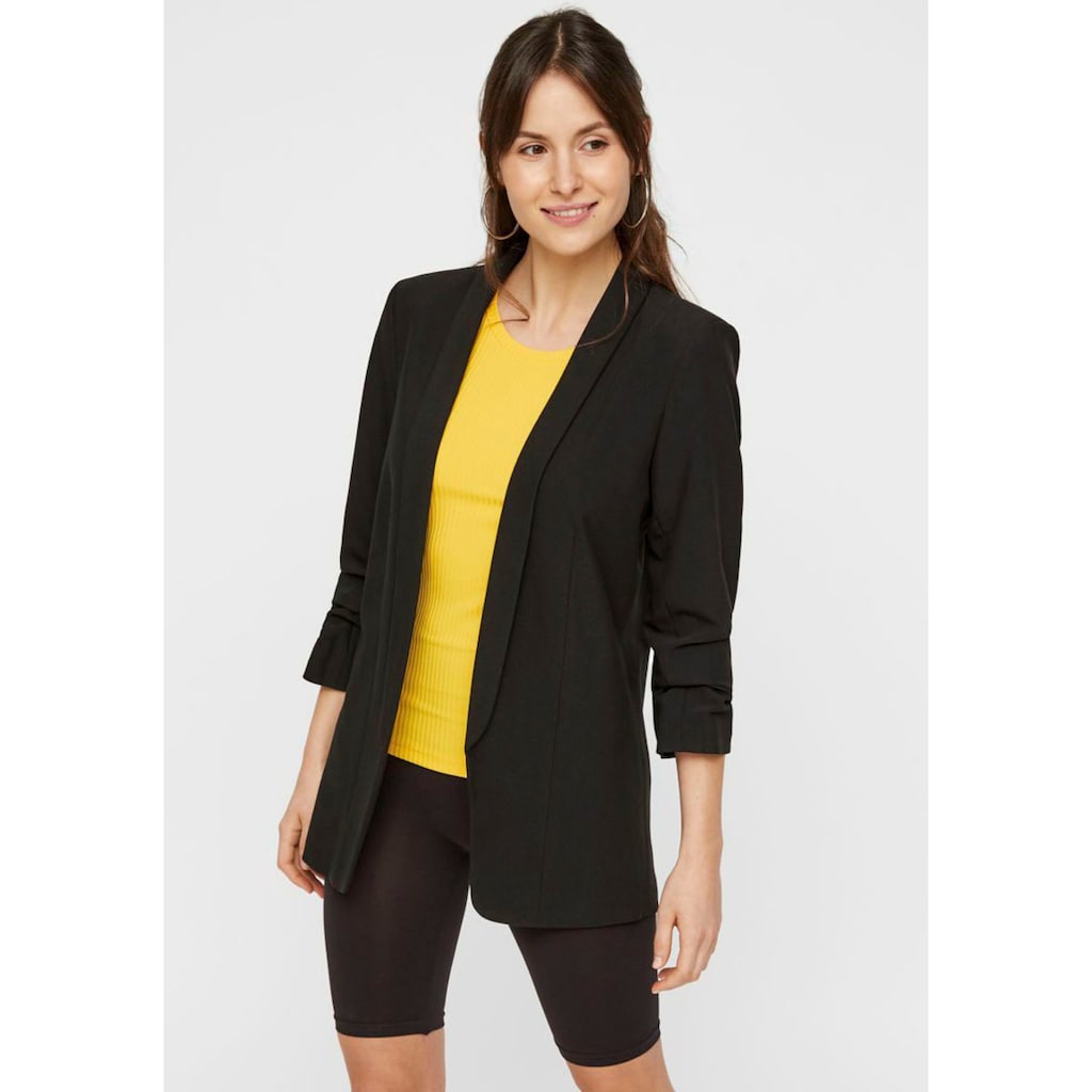 pieces Blusenblazer »PCBOSELLA 3/4 BLAZER NOOS«, mit Faltendetail am Ärmel